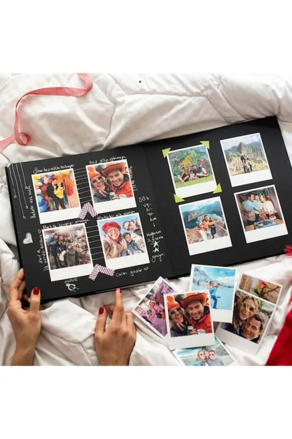 keyfimshop Kişiye Özel Kendin Yap Anı Defteri - 24 Fotoğraf Baskısı ve Kalem Hediyeli, Gümüş Renk