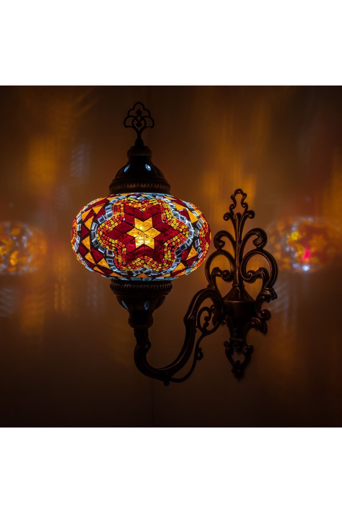 SerenityHaven Otantik Mozaik Lamba Dekoratif Loş Işık Avize Aydınlatma Duvar Aplik