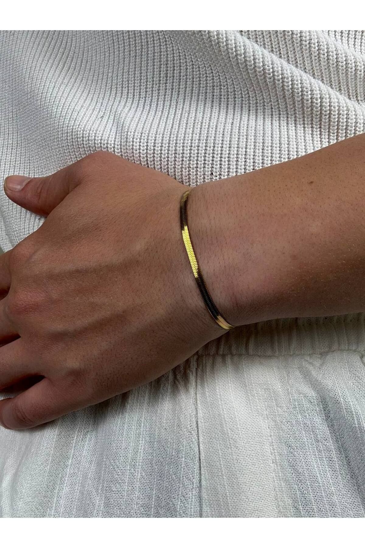 Arvens Gold Erkek Zincir Bileklik Kadın Paslanmaz Çelik Renk Atmaz Unısex Kararmaz Çelik Bileklik