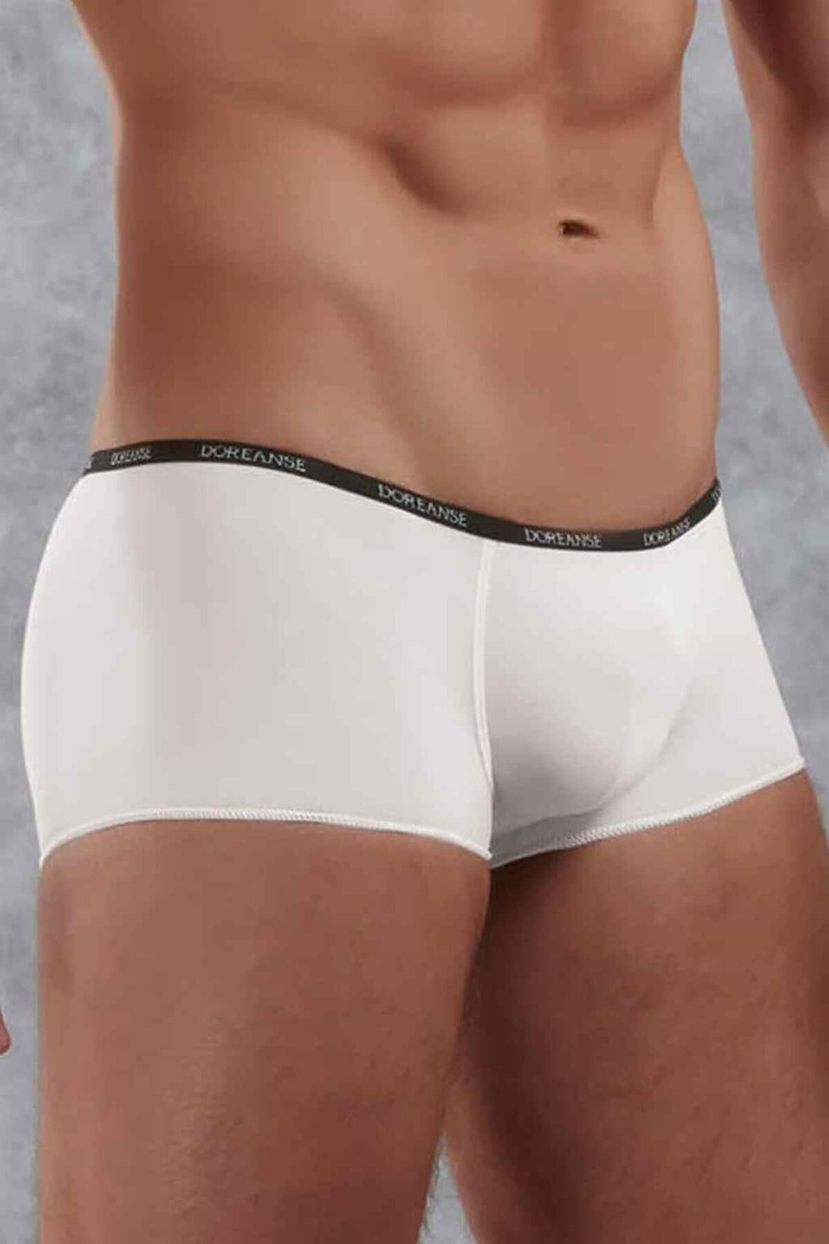 NazikEndam Erkek Polyamid Mini Paça Boxer 1590 Beyaz