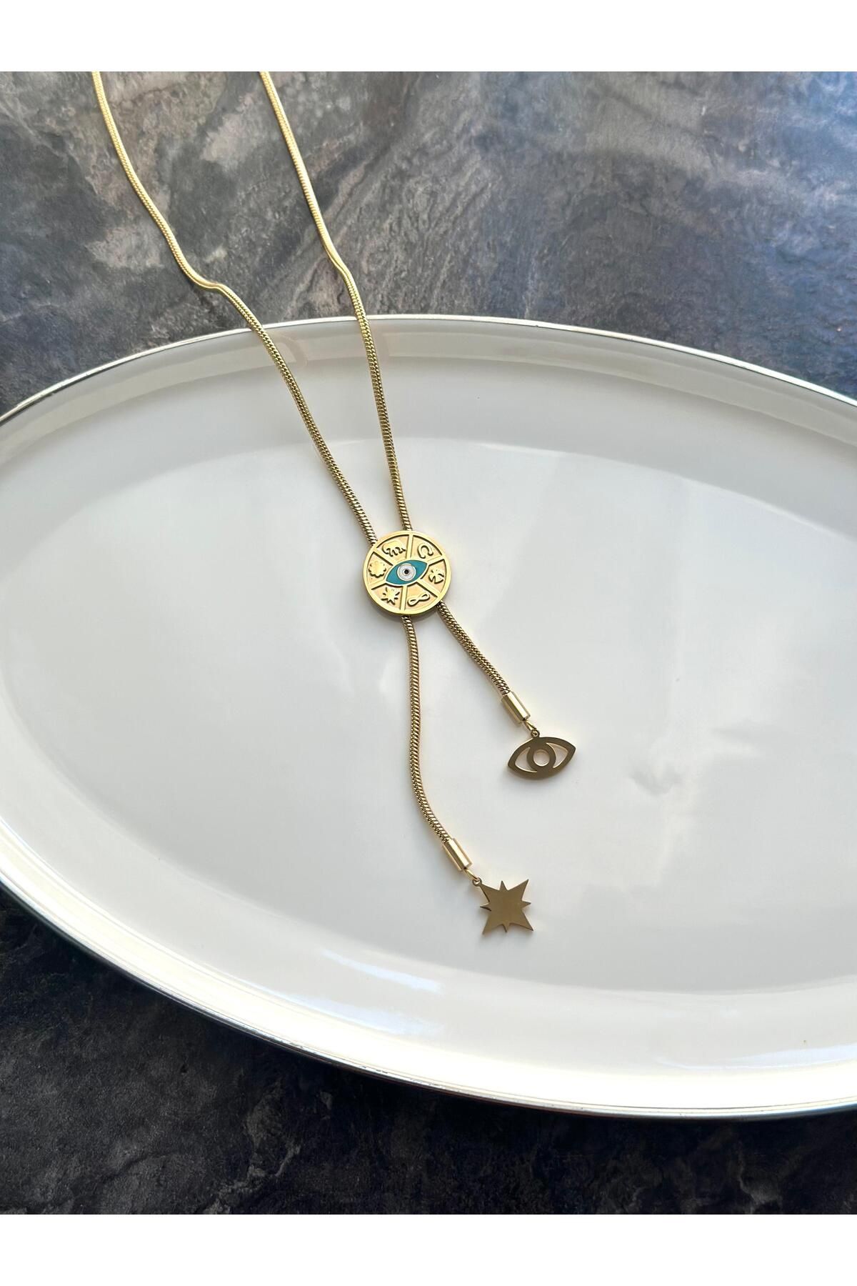 Nera Accessories Mavi Taşlı Kolye