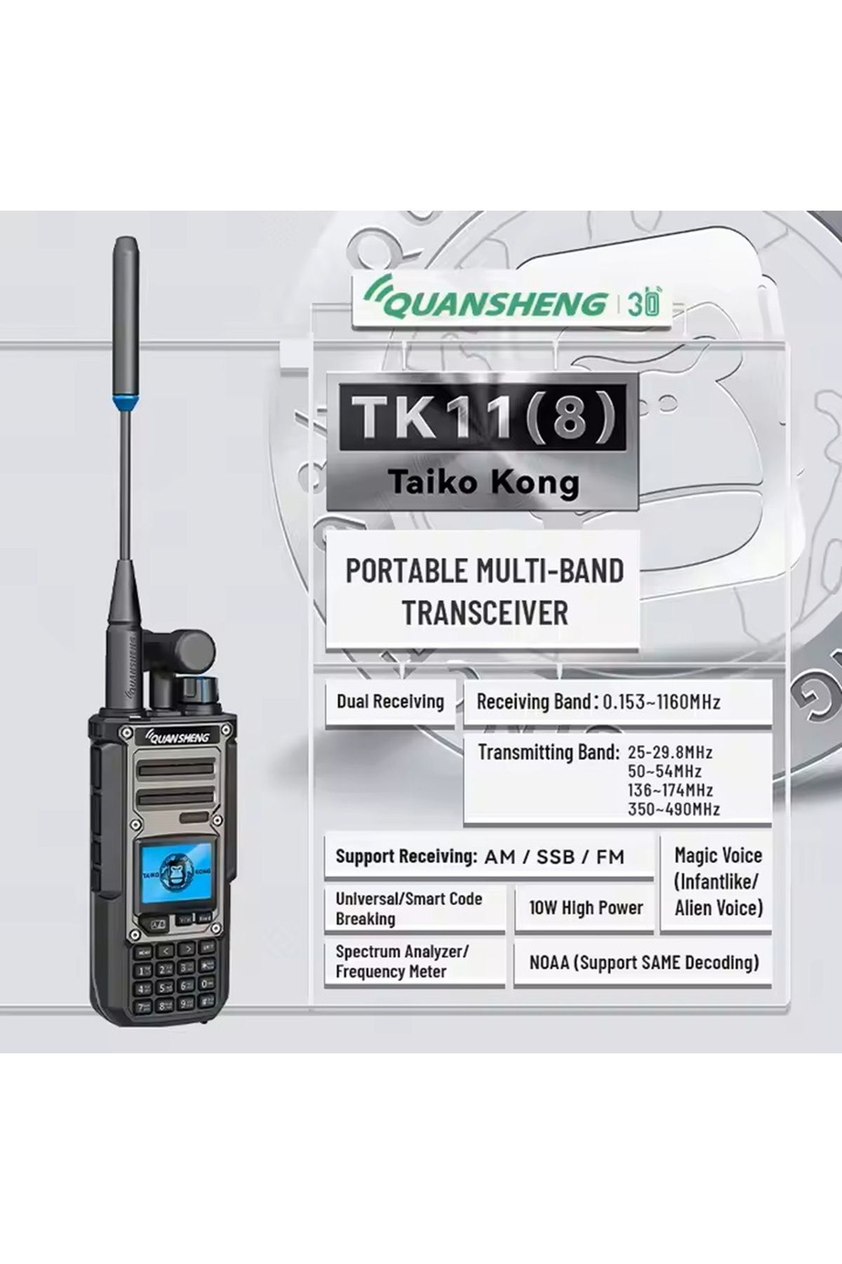QUANSHENG TK-11(8) TK11 Dual band El Telsizi Quansheng tk11 ULTRA GÜÇ Herşey bir telsizde