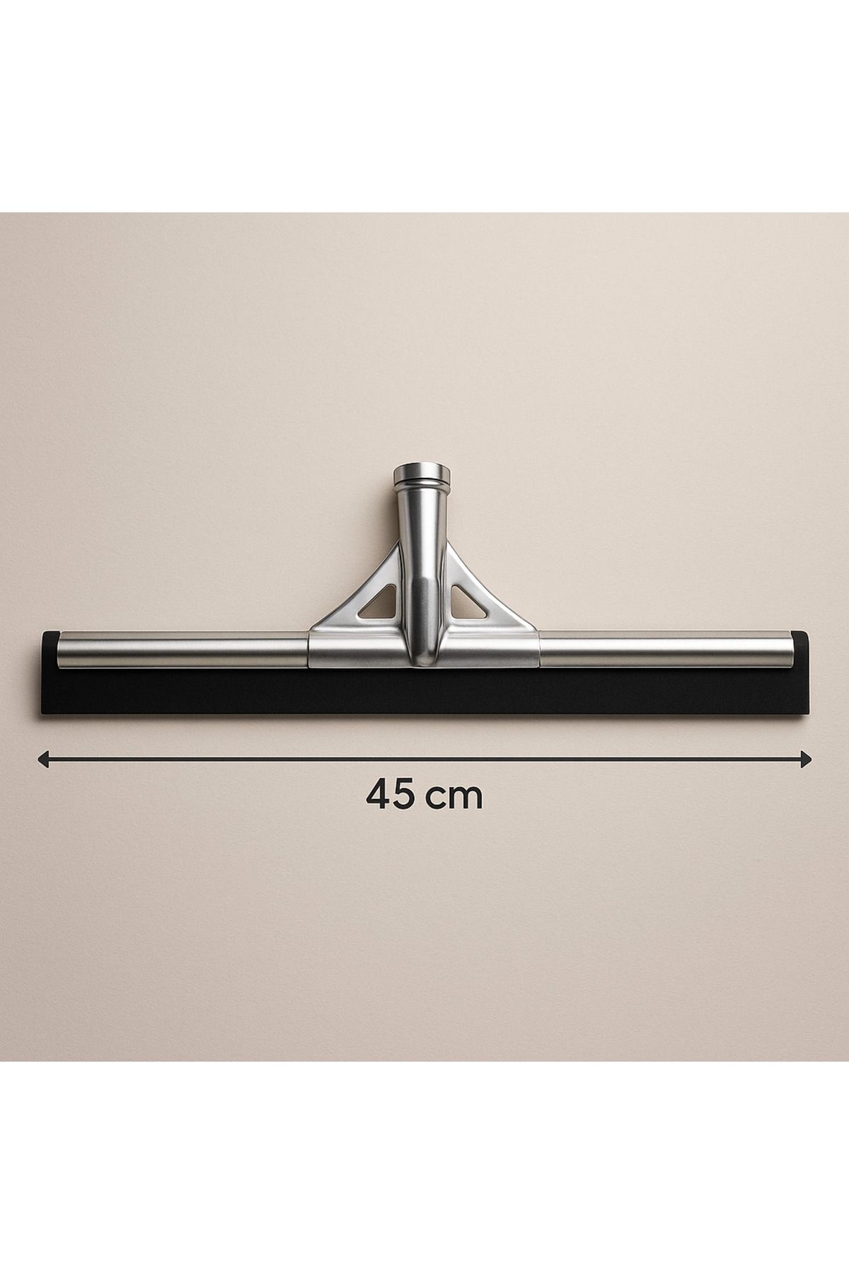 Metler 1.nci Sınıf Metal Çekpas 45 cm | Zemin Cam Temizlik Aparatı | Paslanmaz Ergonomik Başlık (Sapsız)