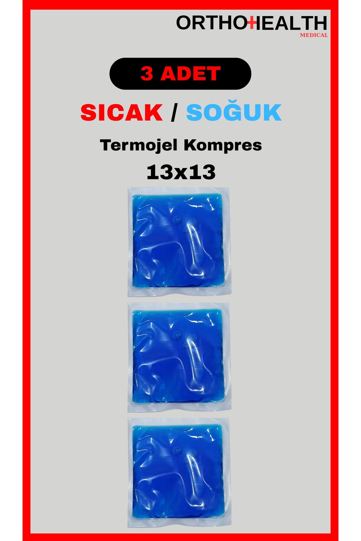 orthohealthmedical Termojel Sıcak Kompres Jel Soğuk Kompres Jel Buz Paketi( 3 Adet 13X13CM)