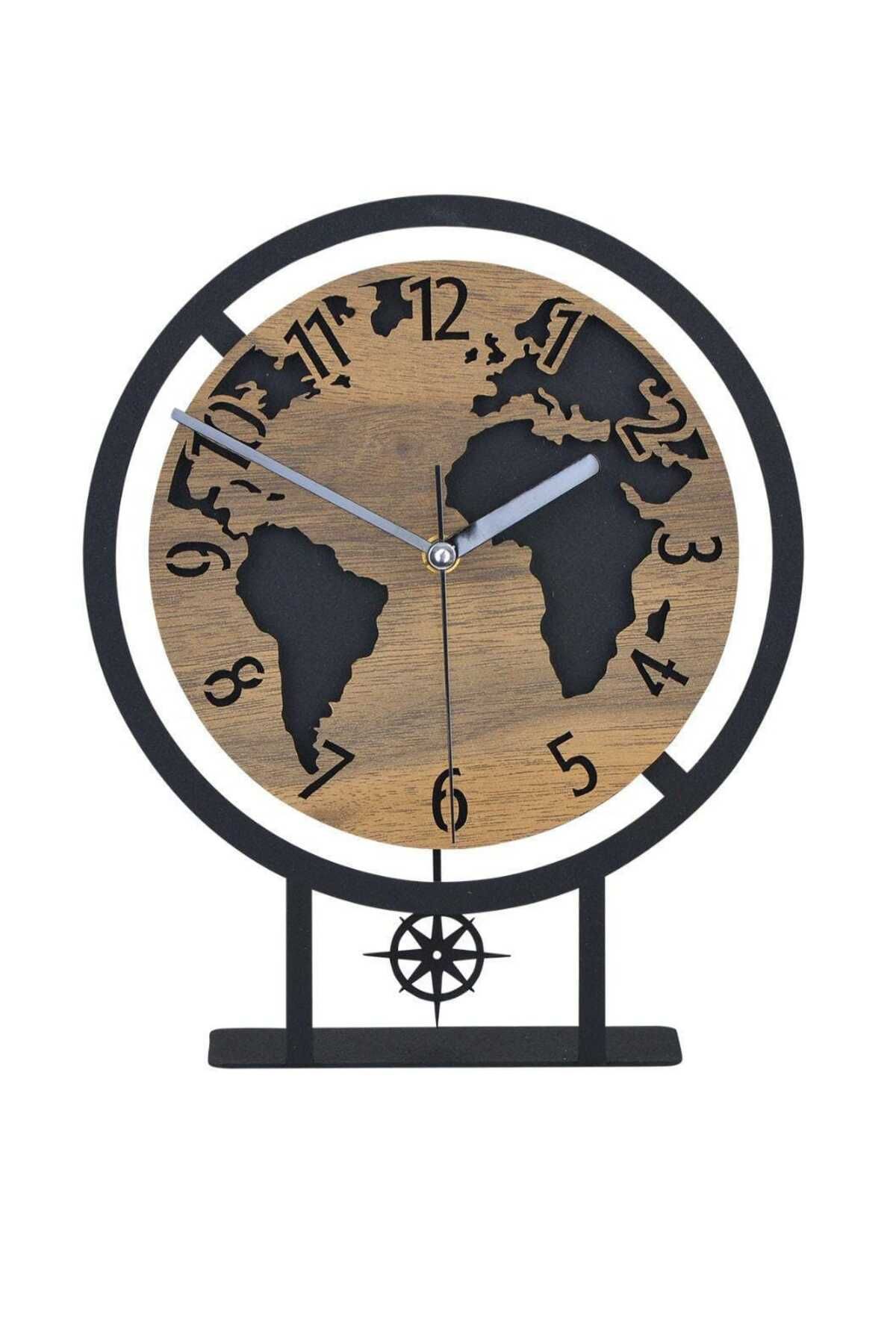 CENGİZ ÇEYİZ Metal Sarkaçlı 22x27 cm Dekoratif Masa Üstü Saati G-24