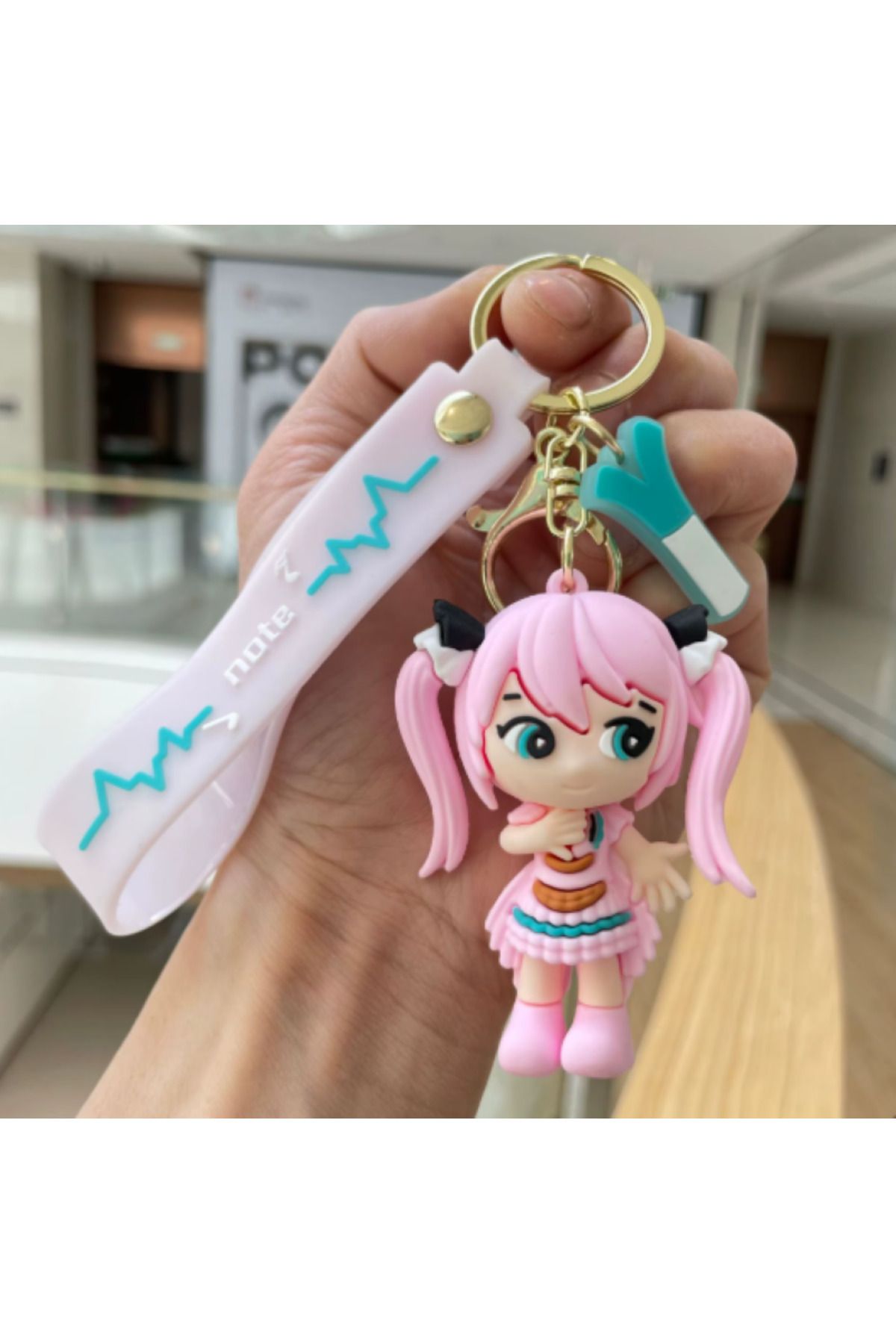 Bizde Ne Yok ki 3D Lüks Büyük Boy Xingbiyou Anime Miku Anahtarlık-Çanta Süsü