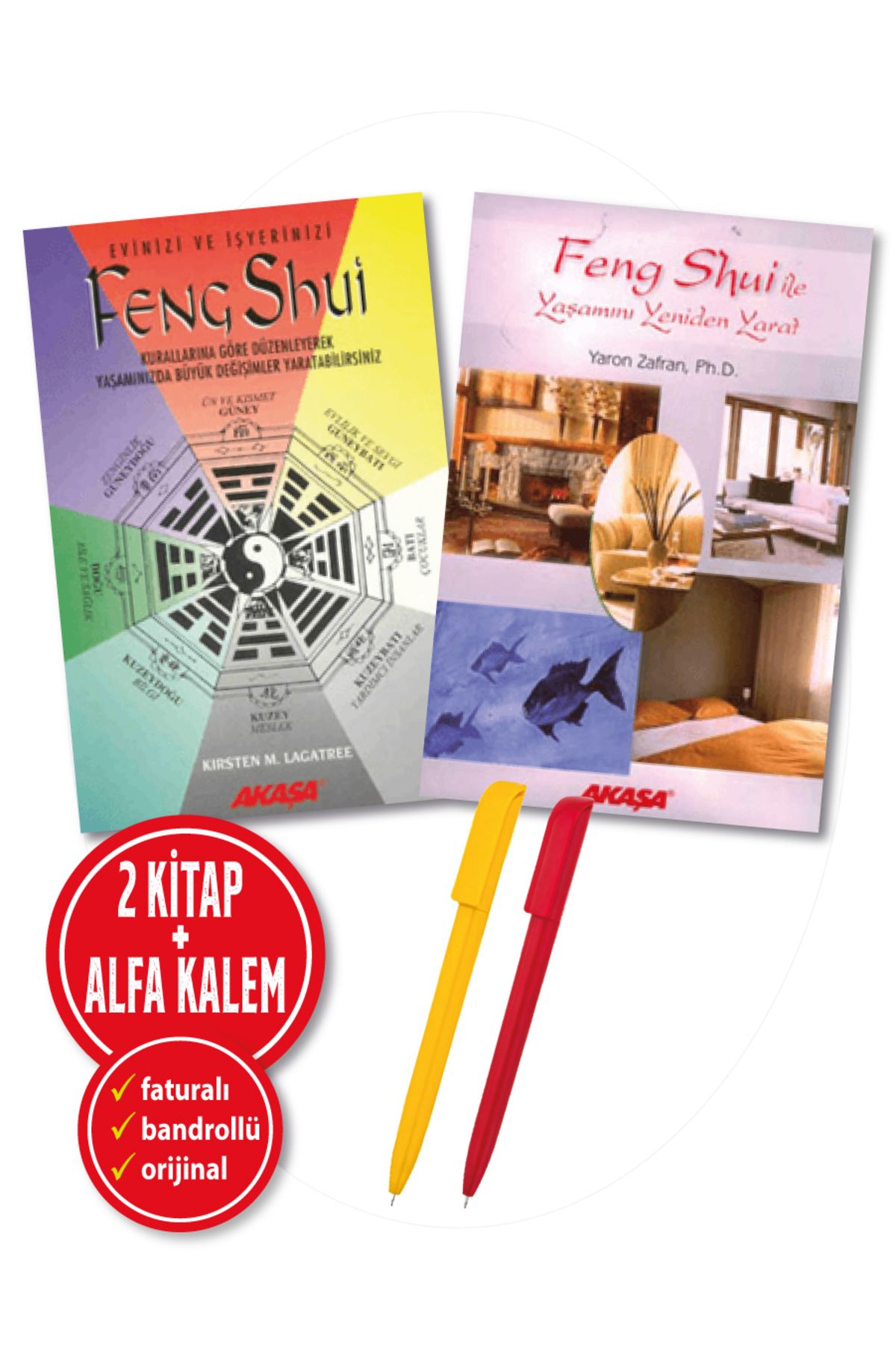 Akaşa Yayınları Alfa Kalem+ Kirsten M. Lagatree 2 Kitap(Feng Shui+Feng Shui ile Yaşamını Yeniden Yarat) Bireysel