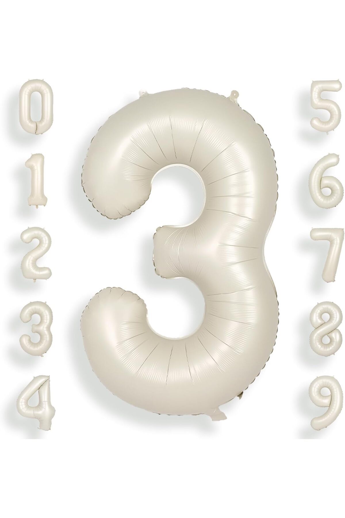 UVERTE 3 Yaş Gold Altın Renk Folyo Balon 34 İnç 80 cm Doğum Günü ve Parti Süsü