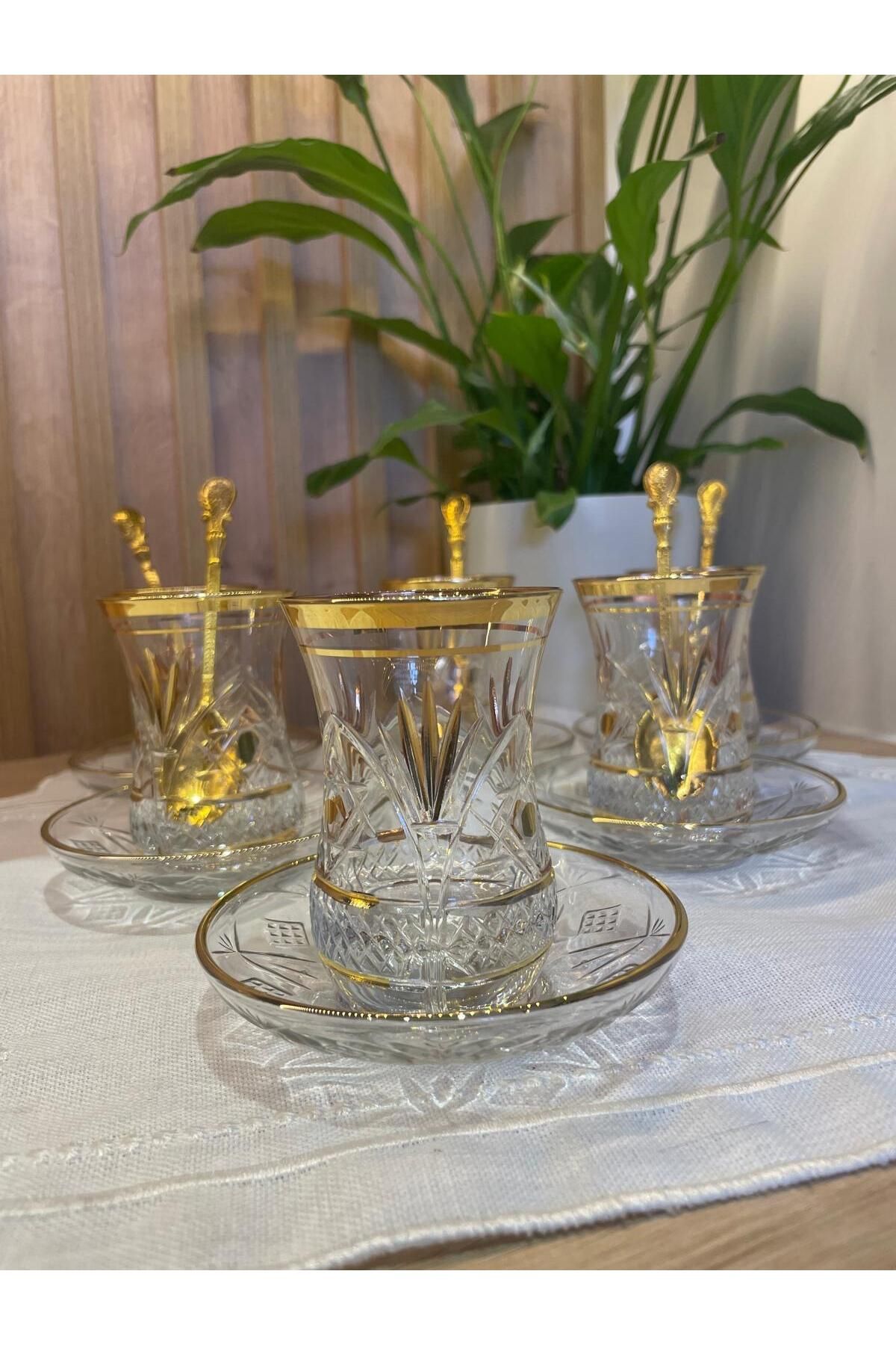 MODERN Kristal Gold Yaldızlı Misafir Çay Bardağı