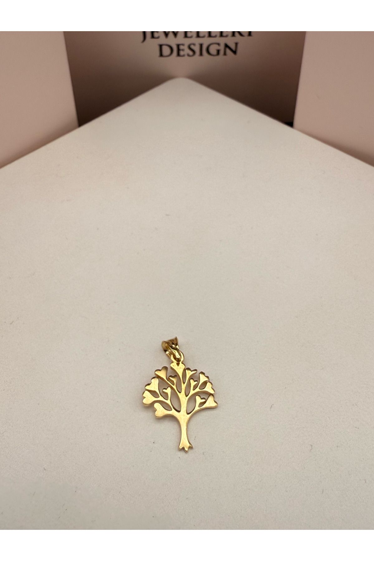 cengizjewellery 14 Ayar Altın Kalpli Ağaç Kolye Ucu