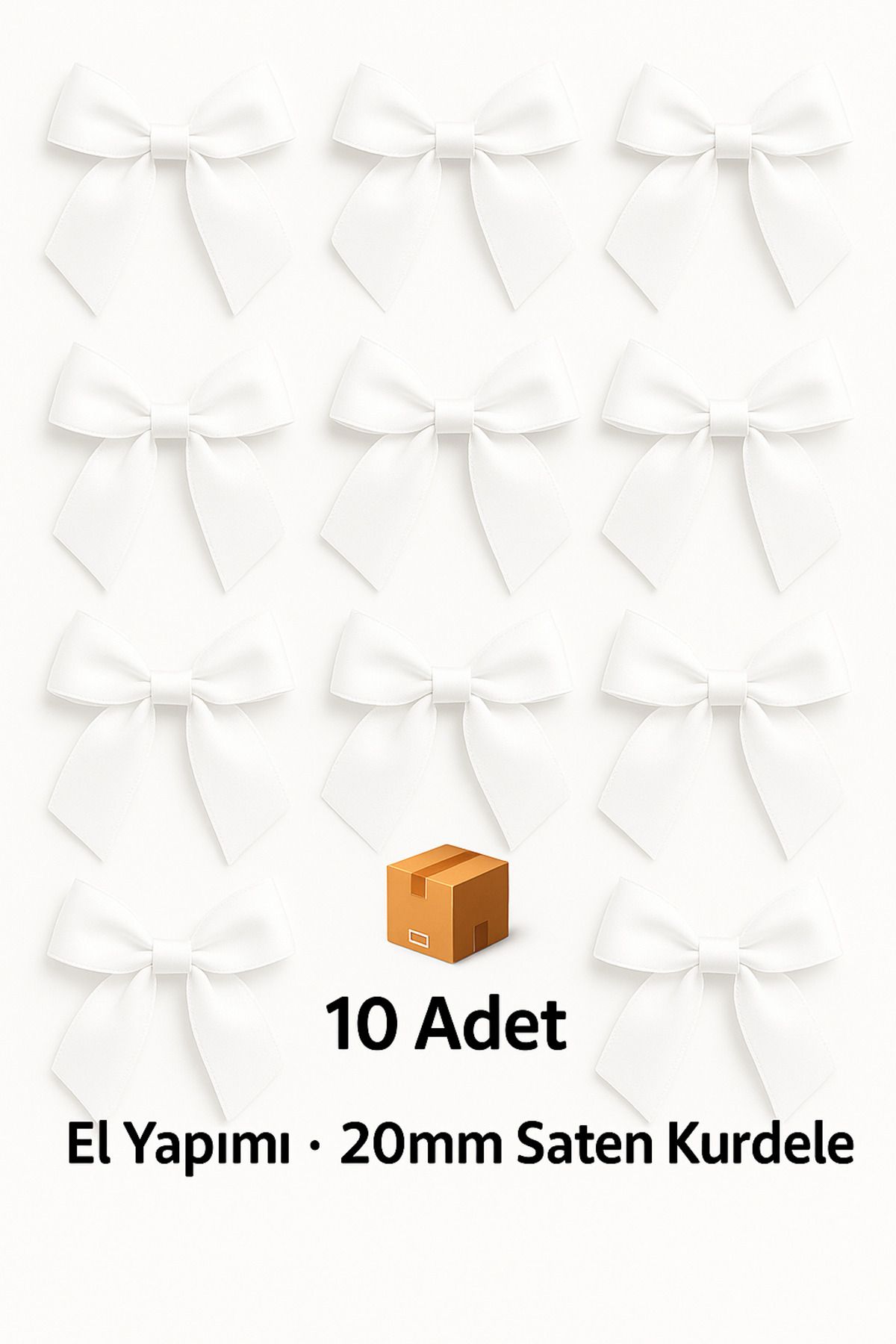 edalle 10 Adet Saten Fiyonk Kurdele 20mm Saten Kurdele