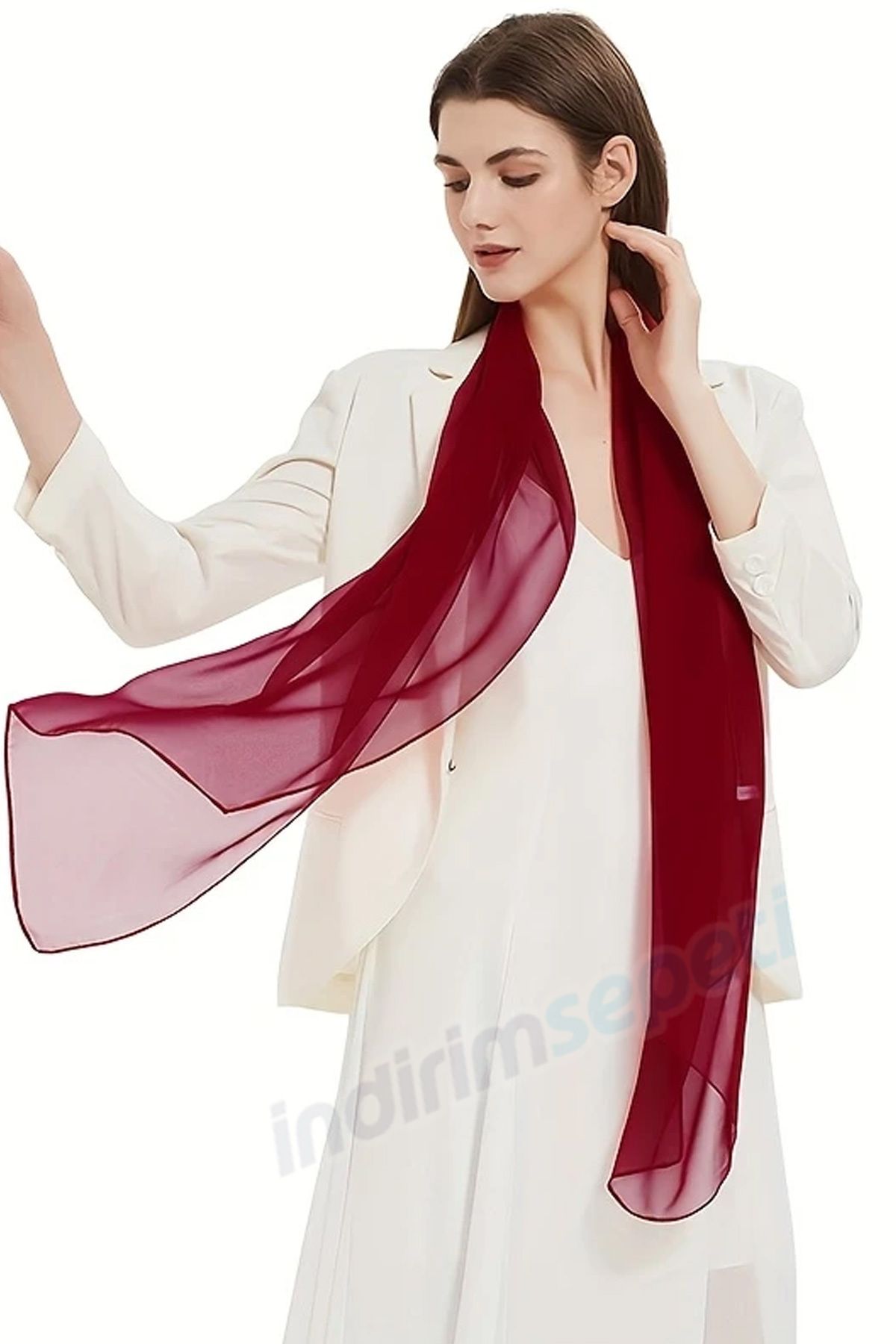 michaeller Şifon Yumuşak Nefes alabilen Hafif Çok yönlü, Şal, Hijab Yaz Tatil Giyim mükemmel 28x140cm