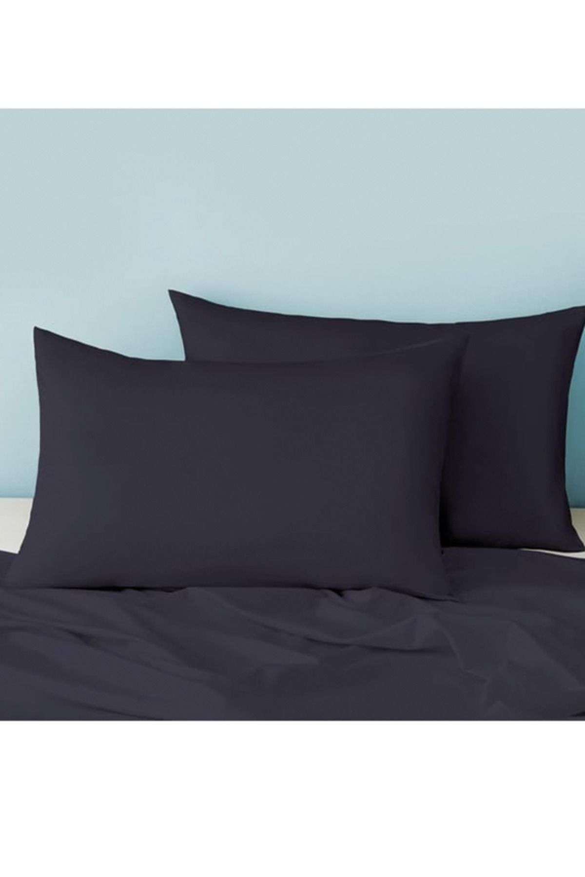 calinahome %100 Pamuklu Siyah iki Adet 50x70 Siyah Yastık Kılıfı