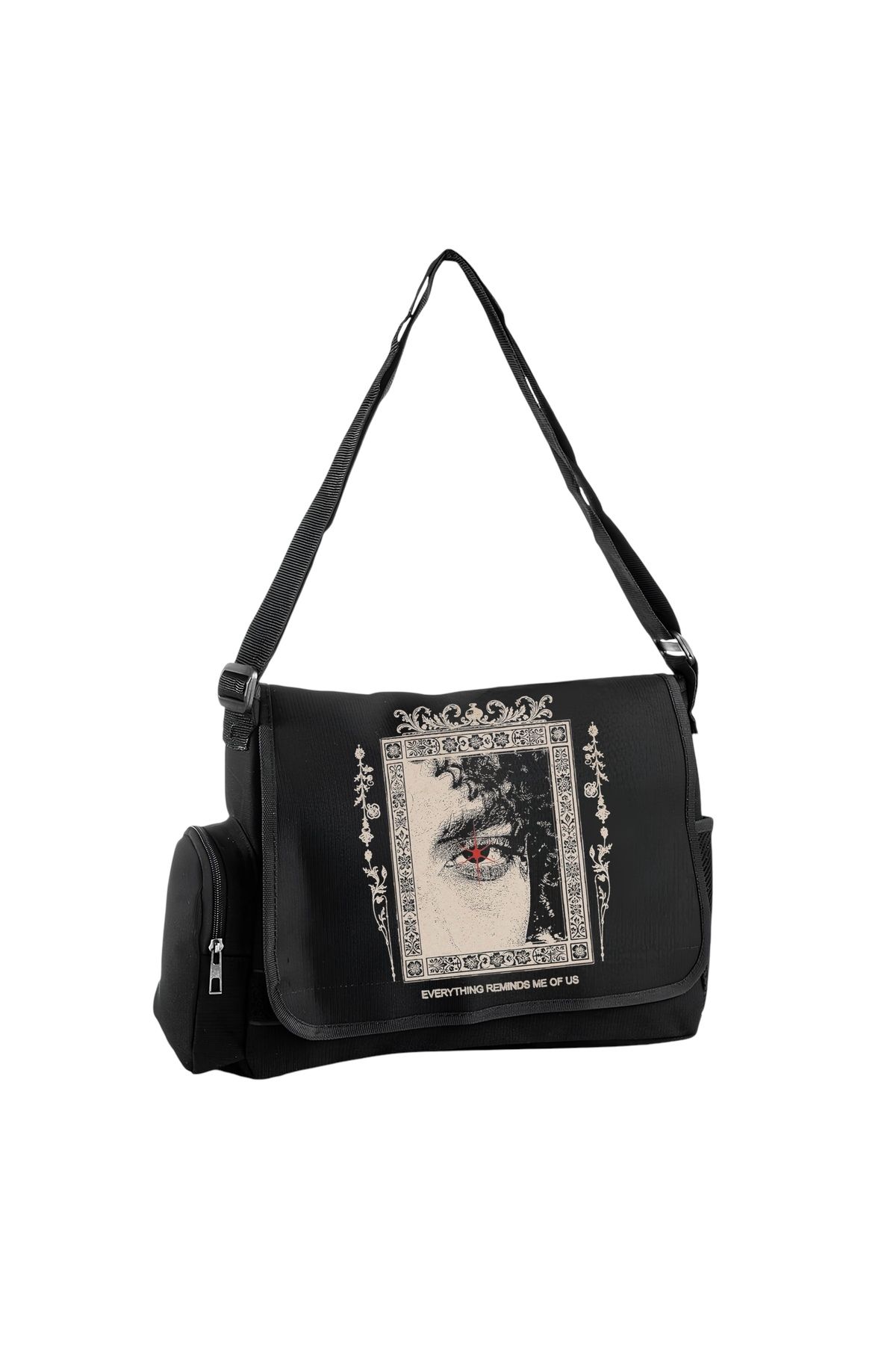 DEEFWEAR KOPYA - Metallica Baskılı Postacı Çanta/ Bag Ayarlanbilir Kemer Ve Fermurlı Cepler