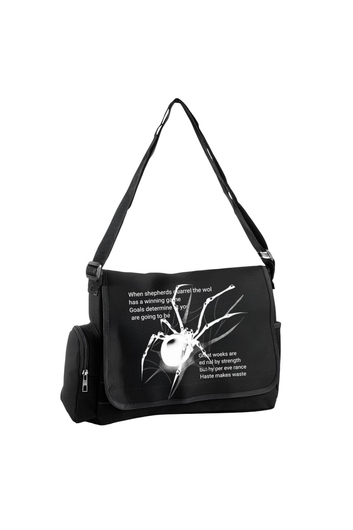 DEEFWEAR Metallica Baskılı Postacı Çanta/ Bag Ayarlanbilir Kemer Ve Fermurlı Cepler