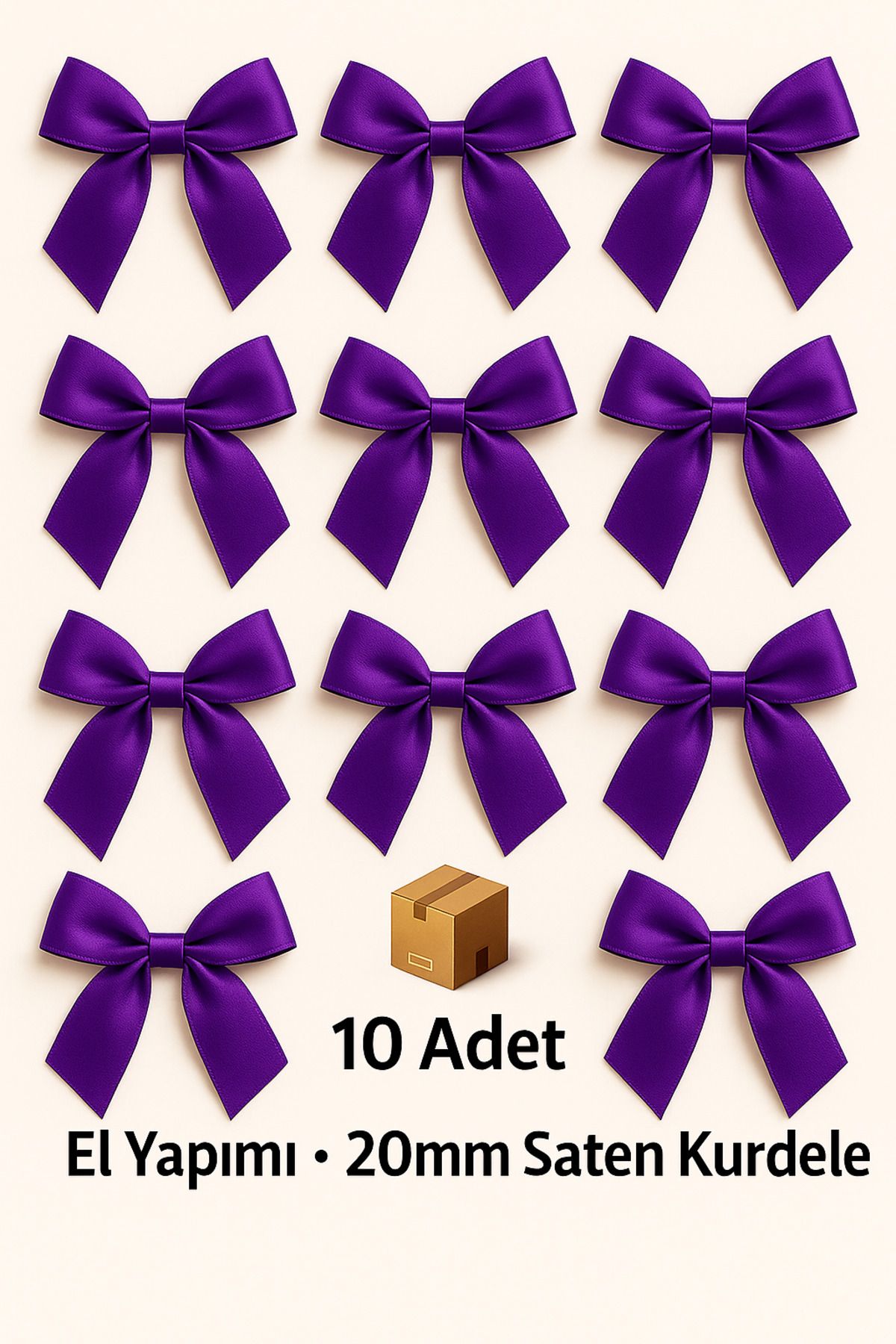 edalle 10 Adet Saten Fiyonk Kurdele 20mm Saten Kurdele