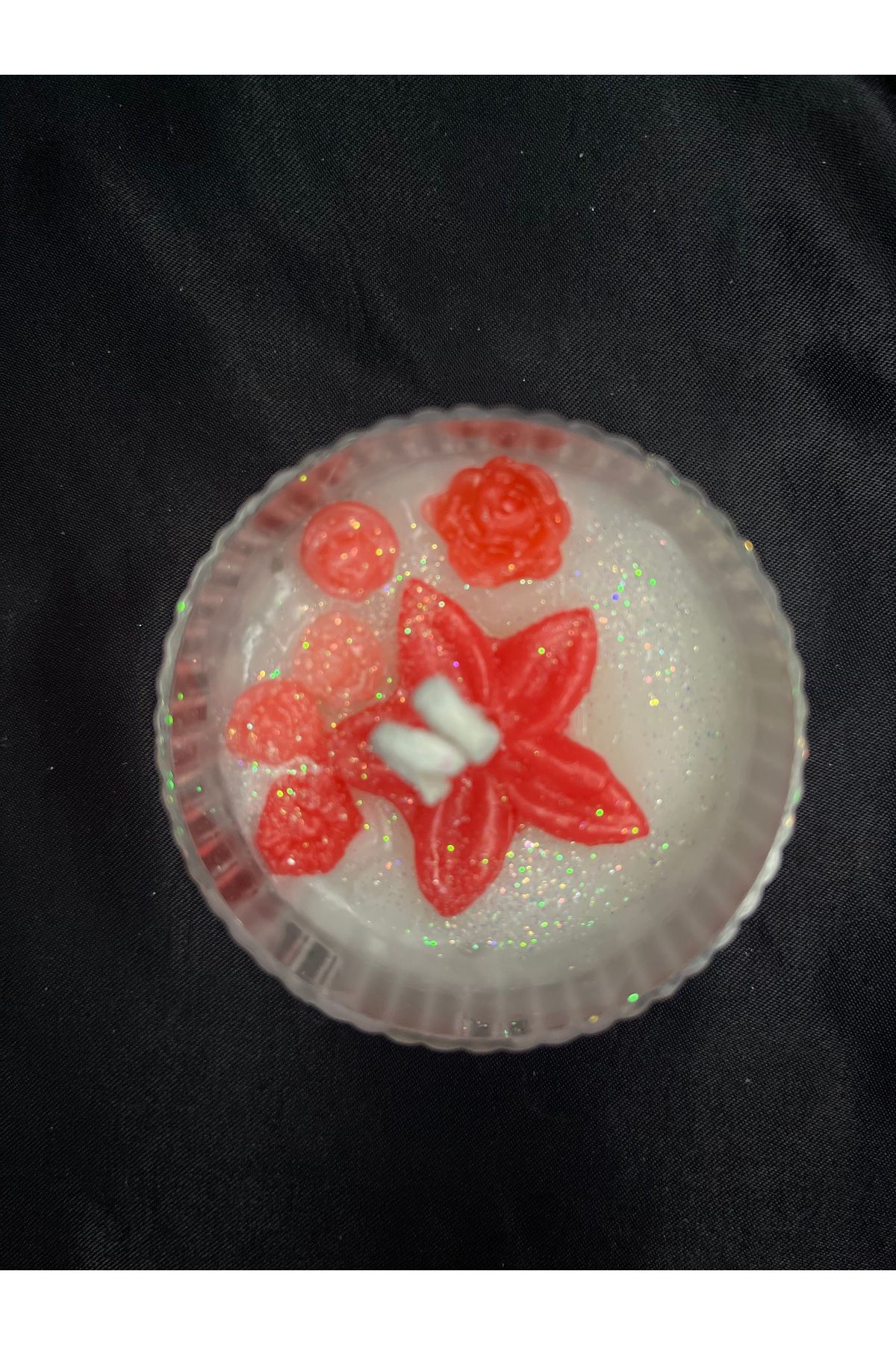 Nis Candle More Kutuda çiçek detaylı mum