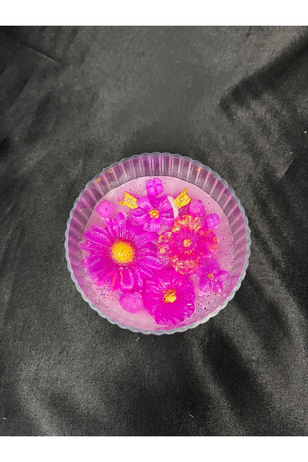 Nis Candle More Kutuda çiçek detaylı mum