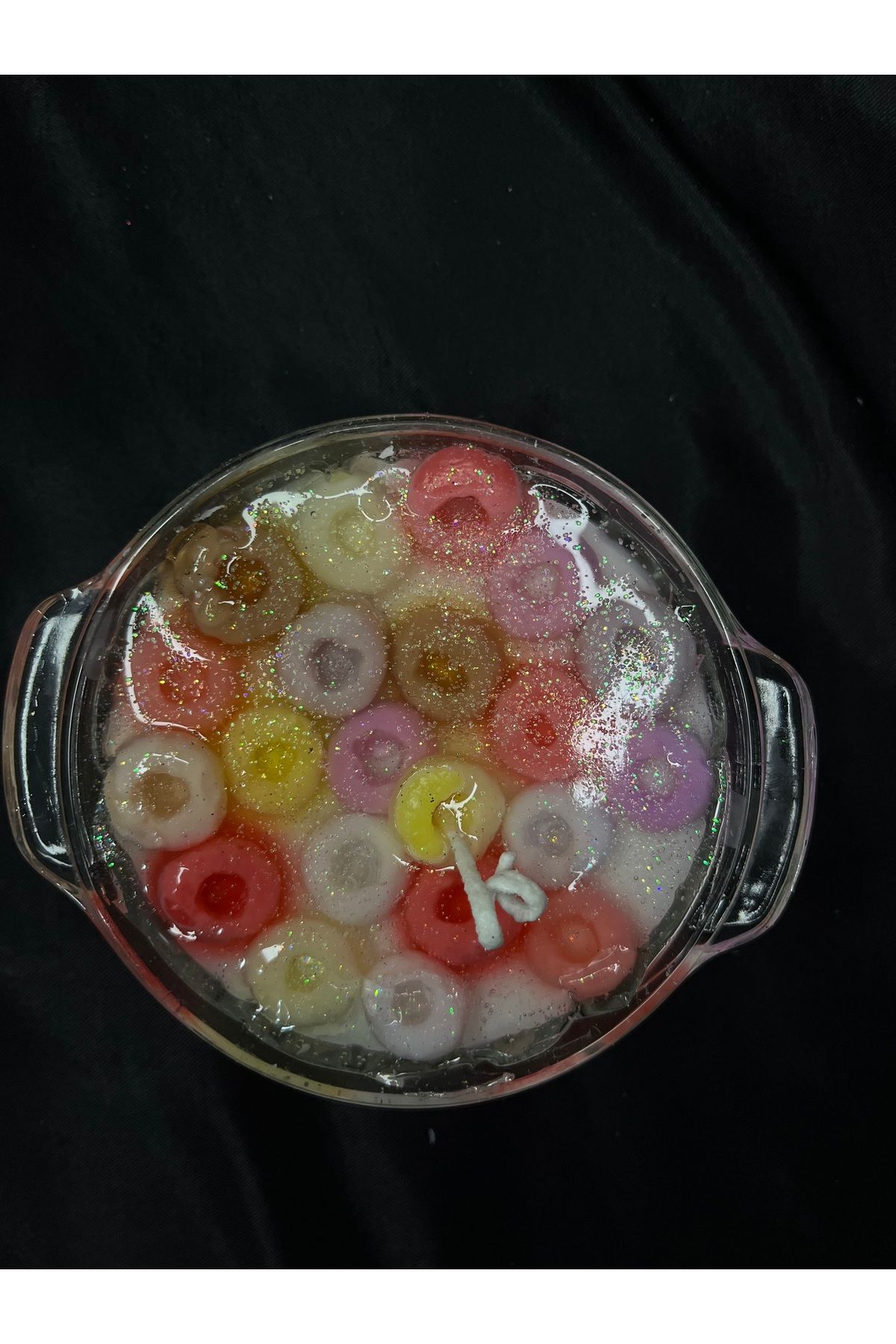 Nis Candle More Cam kasede gevrek detaylı mum