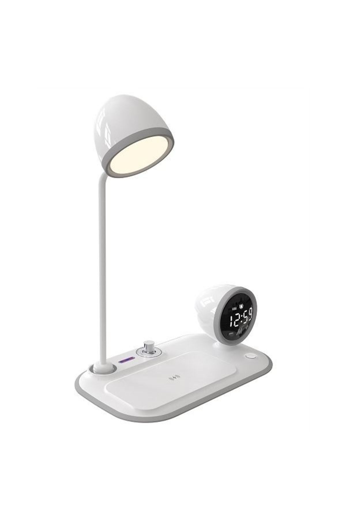 SerenityHaven S-LİNK TELEFON UYUMLU 15W AYARLANABİLİR IŞIKLI LCD EKRAN ALARMLI&MASA LAMBALI KABLOSUZ