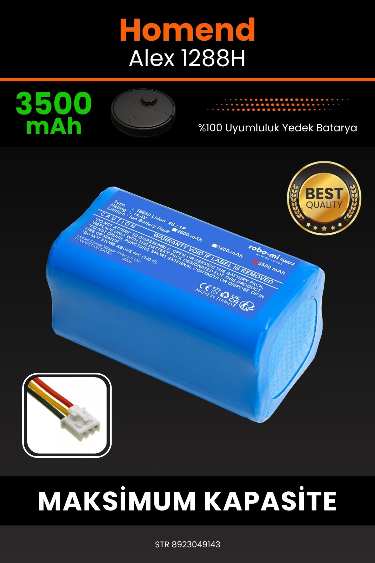 robo-mi Homend Alex 1288H 3500mAh Robot Süpürge Bataryası - Koruma Katmanlı Batarya Teknolojisi