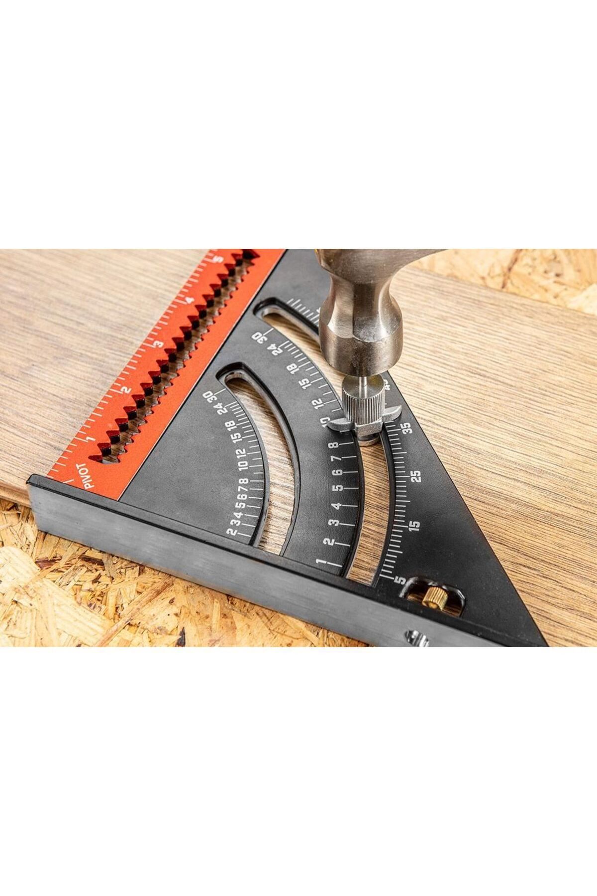 NEO-Carpenter's Square, With Folding Ruler, Aluminum, Triangular, 185x317 Mm, 5