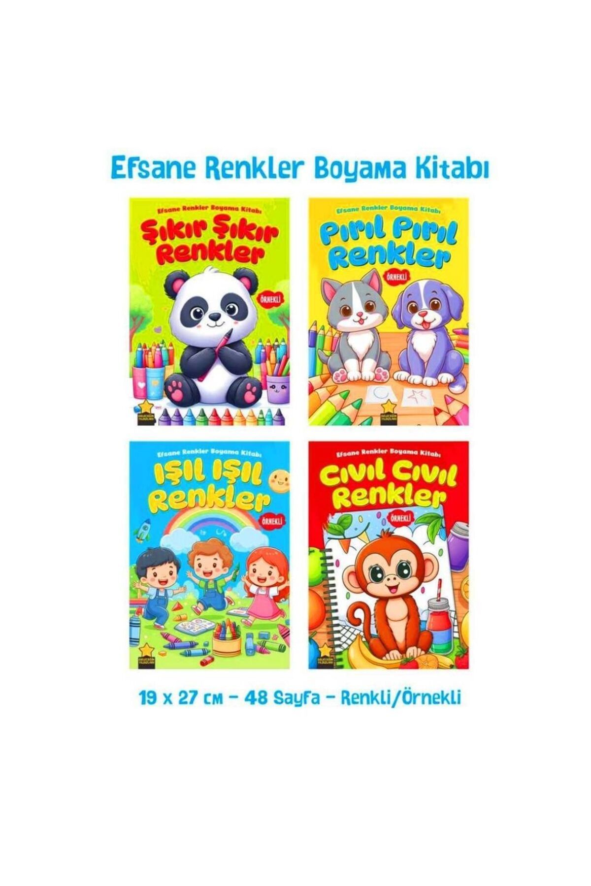 MASTRO ART EFSANE RENKLER BOYAMA KİTABI RENKLİ ÖRNEKLİ 48 SAYFA 19X27 CM 4 FARKLI SERİ DEFTER