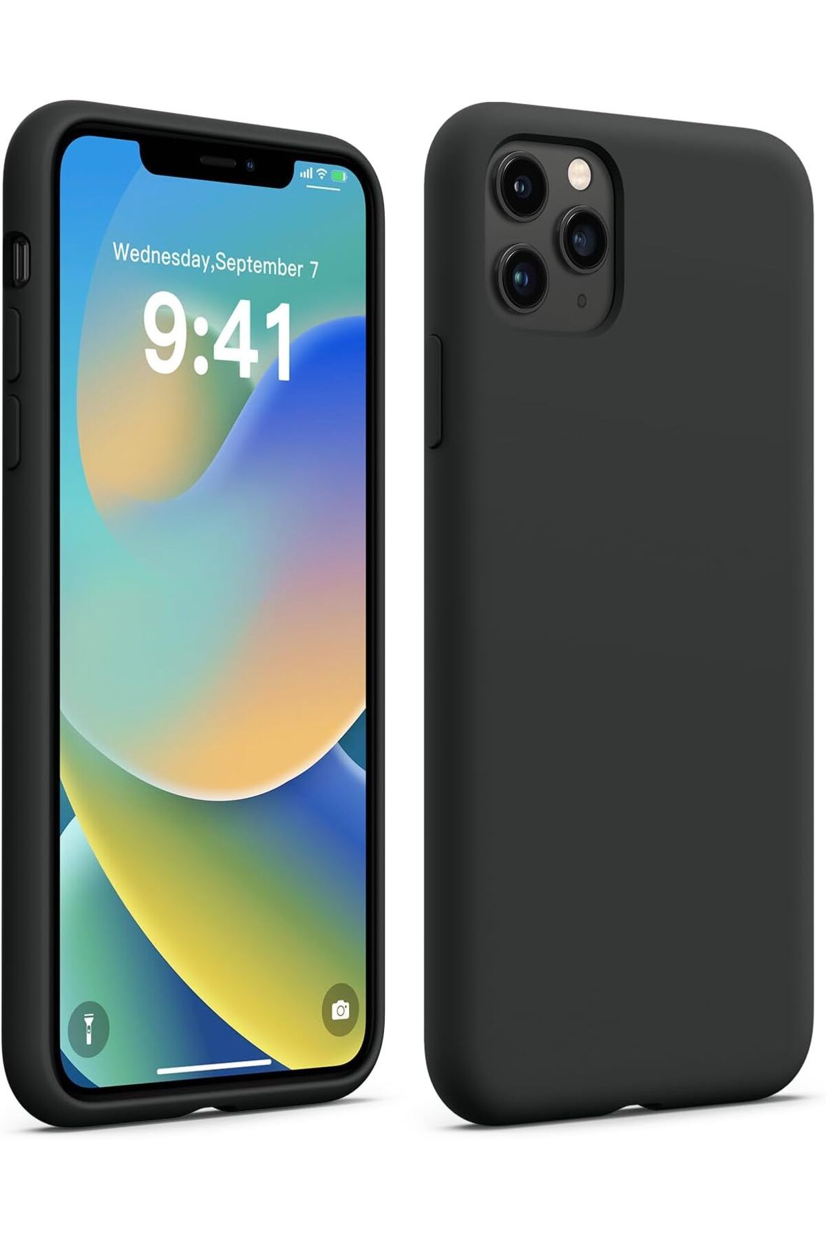 EDELFU İPhone 11 Pro Max (6.5 inç) Lansman Kadife içi Mat Siyah Kir Tutmaz Koruyucu Silikon Dayanıklı Kılıf