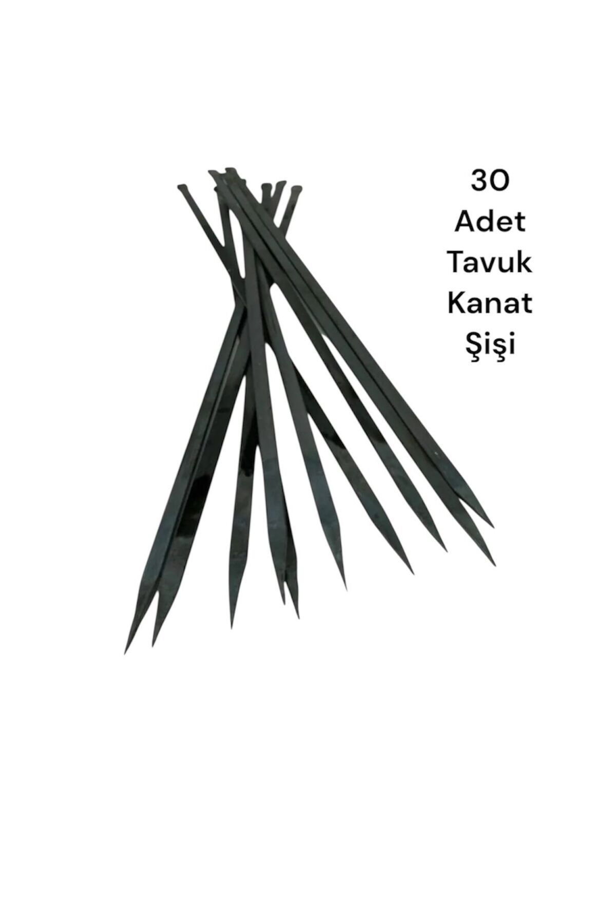 YILMAZNARGİLE Tavuk Kanat Şişi 30 Adet- Yassı Silme Demir - Galvanizsiz –Boy 60cm–En 7mm-Kalınlık 2mm,Piliç Şişi
