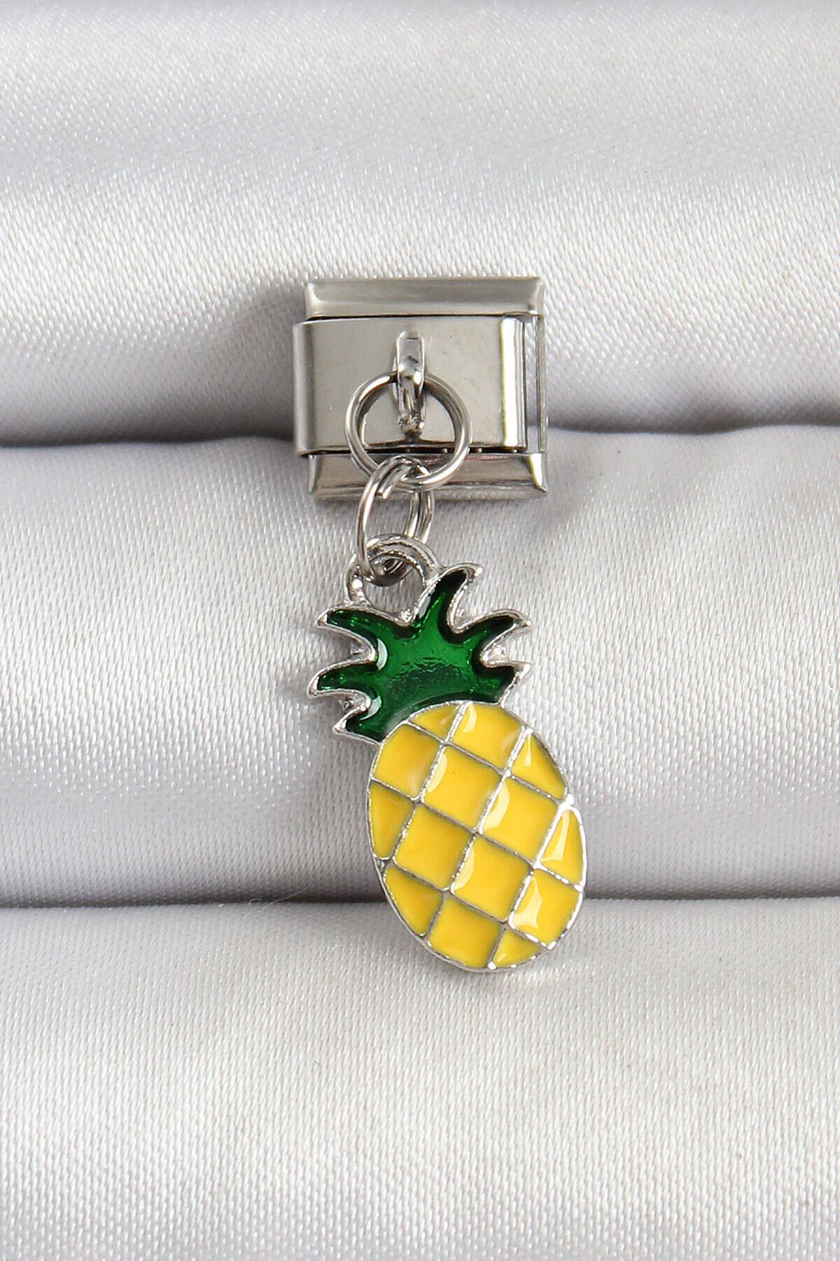 Avantaj Kapıda ® 316L Çelik Gümüş Renk Ananas Model Nomination Charm
