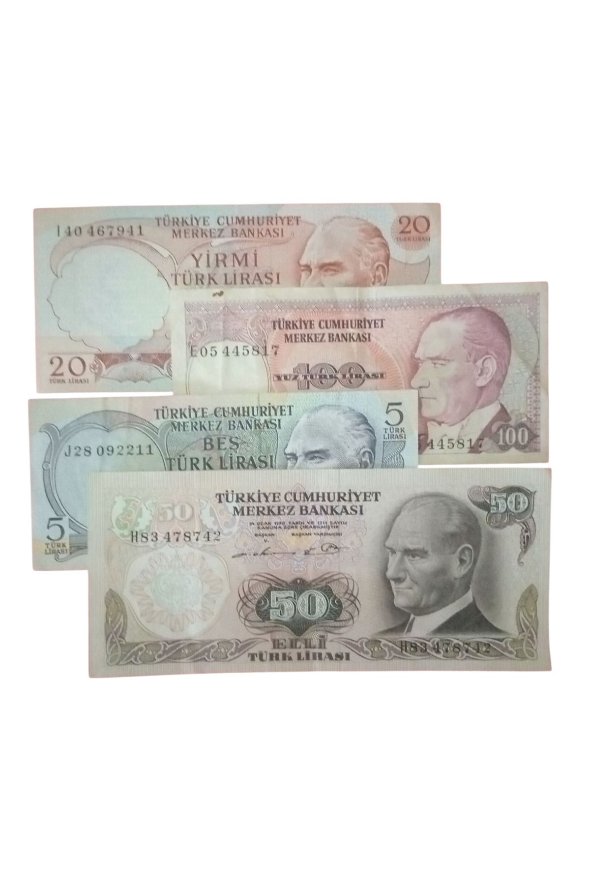 Yediotuz 6. 7. Emisyon Koleksiyon Kağıt Para Eski Para Koleksiyon Başlangıç Setleri Antika Darpane