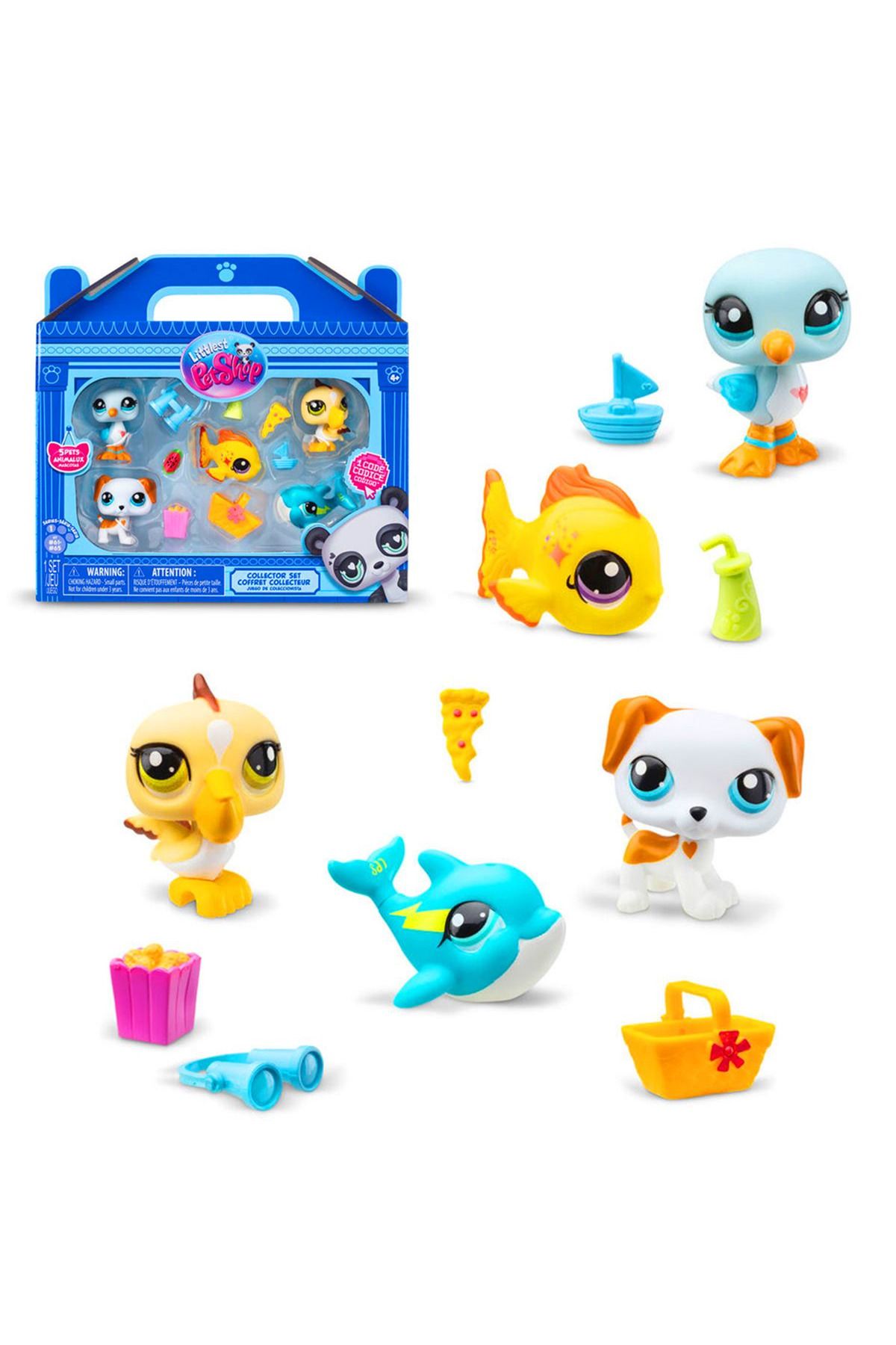 Art Tone LİTTLEST PET SHOP MİNİŞLER ÇİFTLİK-PLAJ TEMALI 5 Lİ MİNİŞ FİGÜR 4+