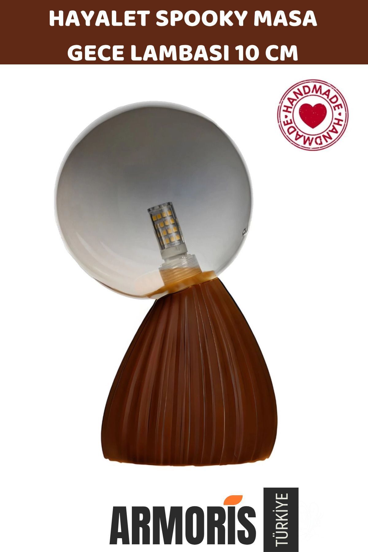 SerenityHaven Yeni Dekoratif Şık Biyobozunur Plastik 10 Cm On/Off Düğmeli Hayalet Spooky Masa Gece Lambası