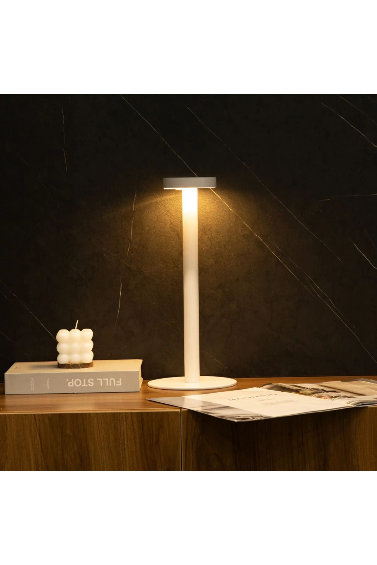 SerenityHaven Dokunmatik Şarjlı Dekoratif Halter Led Masa Lambası