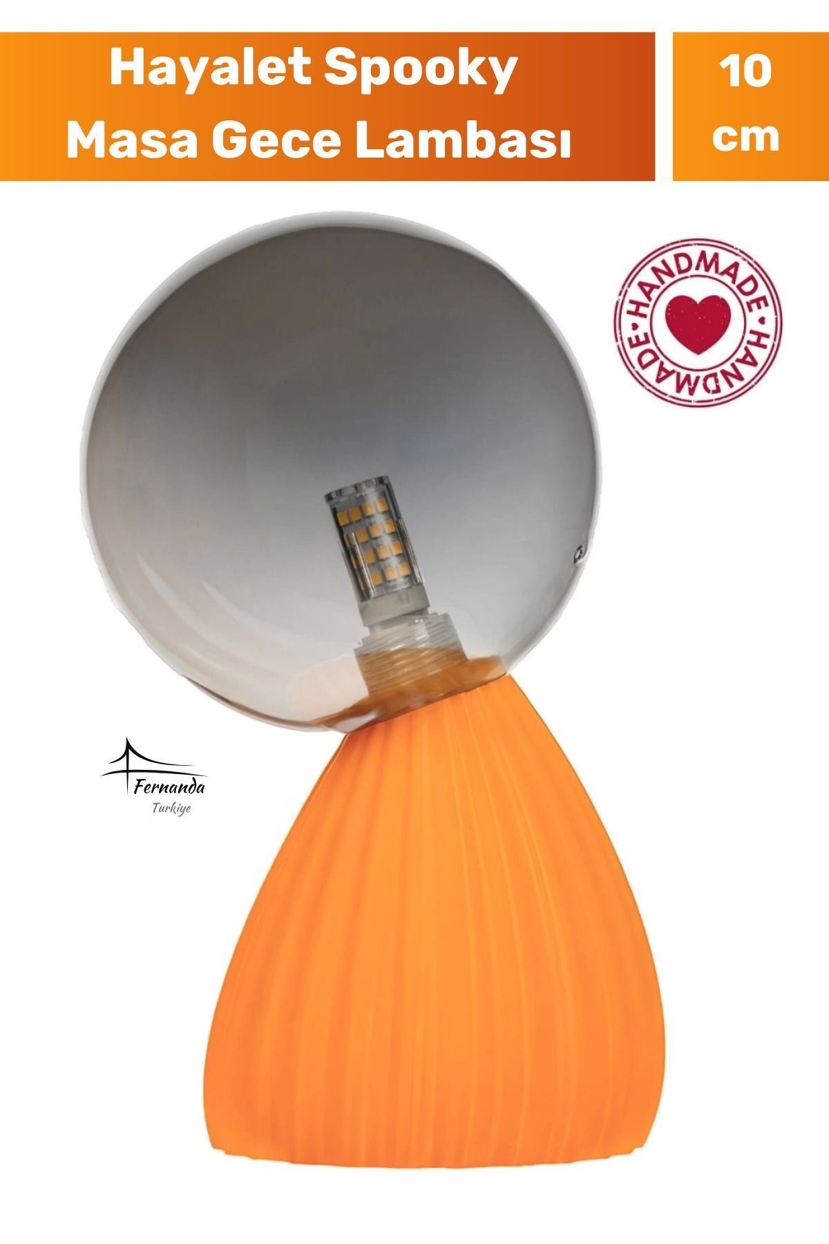 SerenityHaven Handmade 10 Cm Dimmer Kablolu Hayalet Spooky Masa Gece Lambası Dekoratif Şık Biyobozunur Plastik