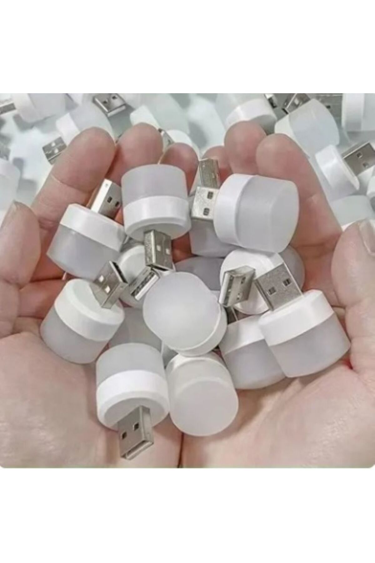 SerenityHaven 4 Adet Mini Usb Taşınabilir Led Ampul Gece Lambası Çocuk Odası ve Koridor Lambası Beyaz