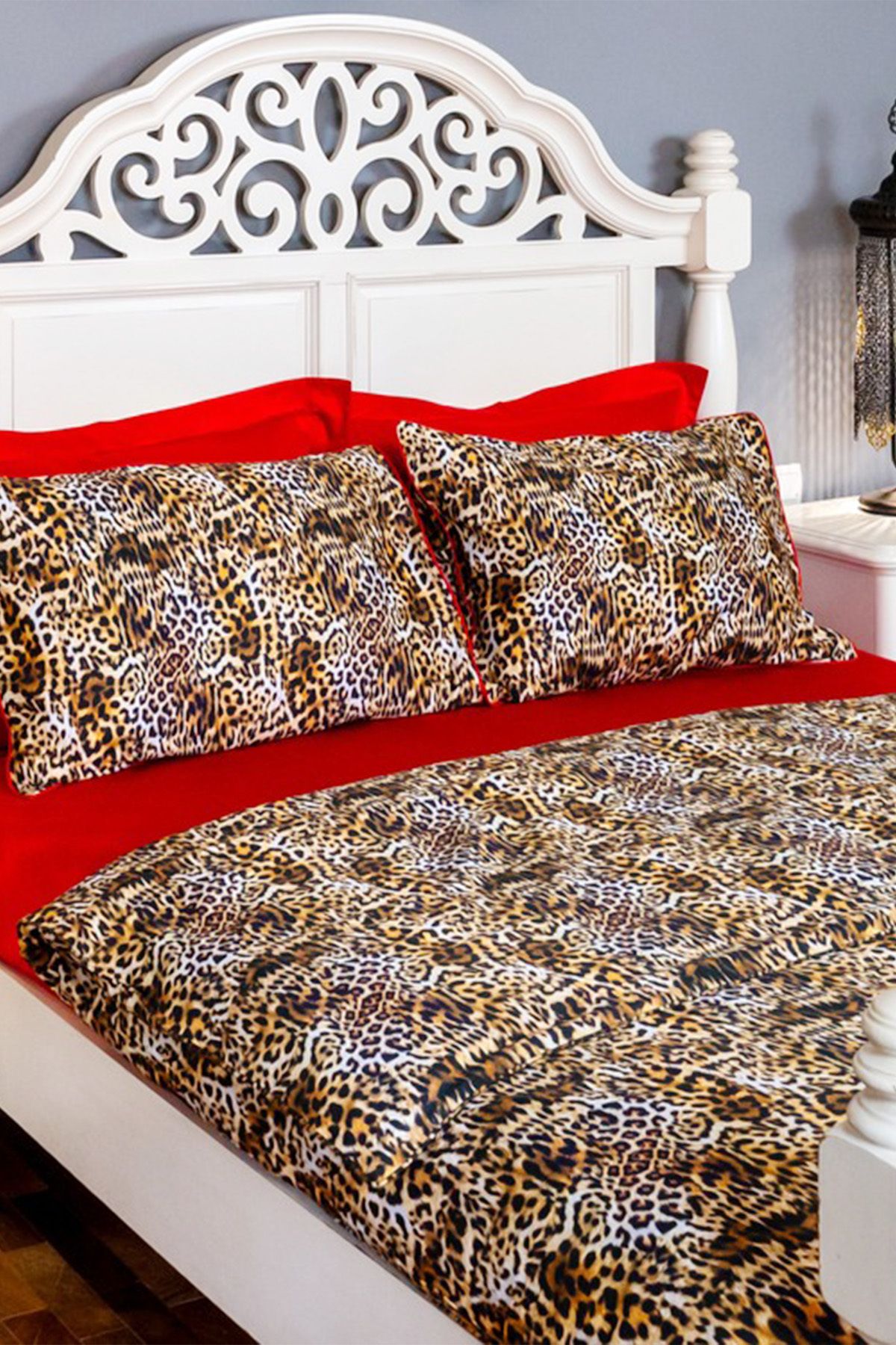 amara liva home Luxury Nevresim Takımı - Leopar | Lover | %100 Pamuk Çift Kişilik Nevresim Seti