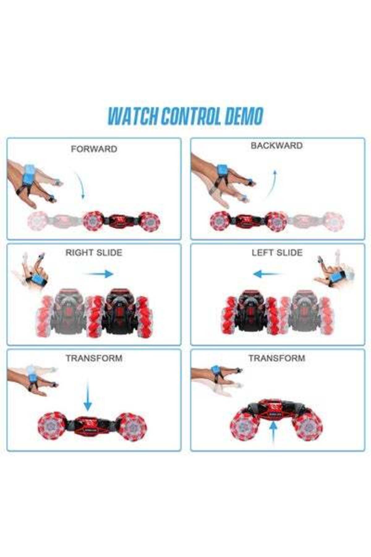 HALAMODO-4WD Gesture Sensor Control Deformable All-Terrain Transformable LED Light RC Stunt Car 5