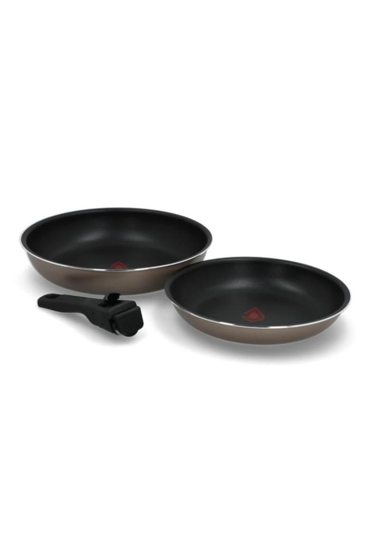 Generic-BERGNER 2-Piece Durable Frying Pan Set with Removable Handle Black and Grey BG-34800 2