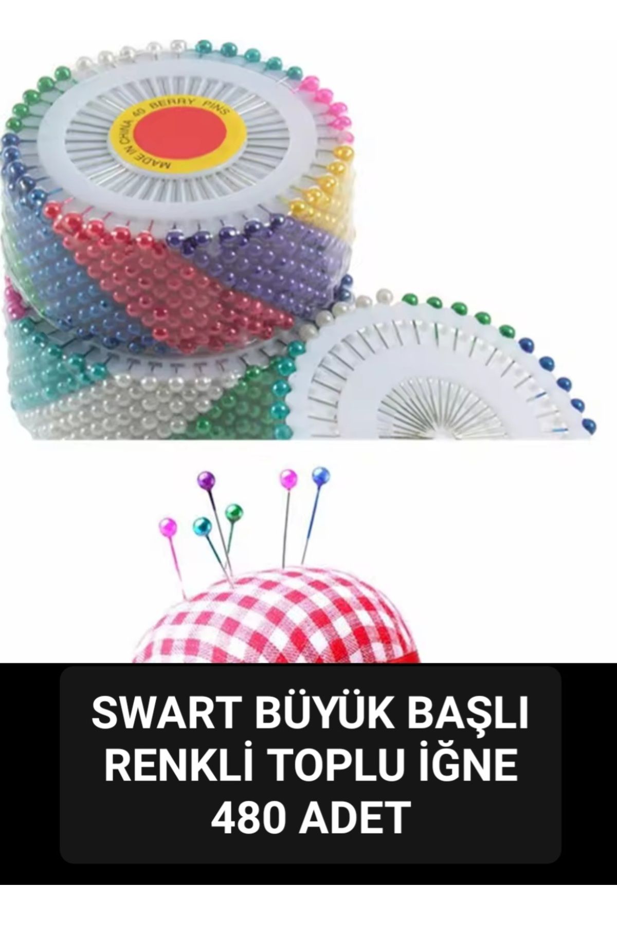 Swart Büyük başlı toplu iğne 480 adet Türban&Şal için pratik sabitleyici