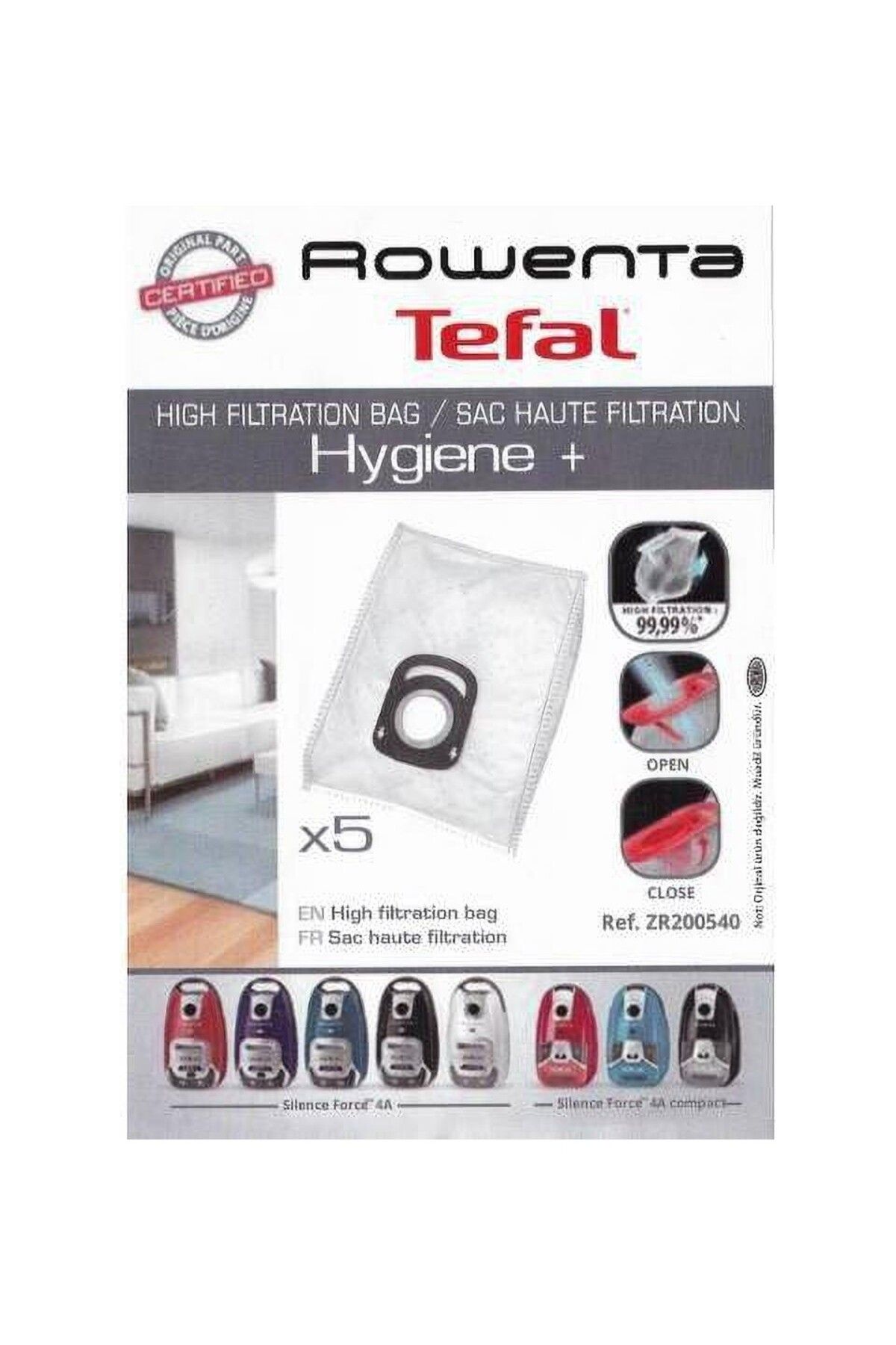 Ermiya Rowenta Hygiene+ Toz Torbası(Bir pakette 5 adet)