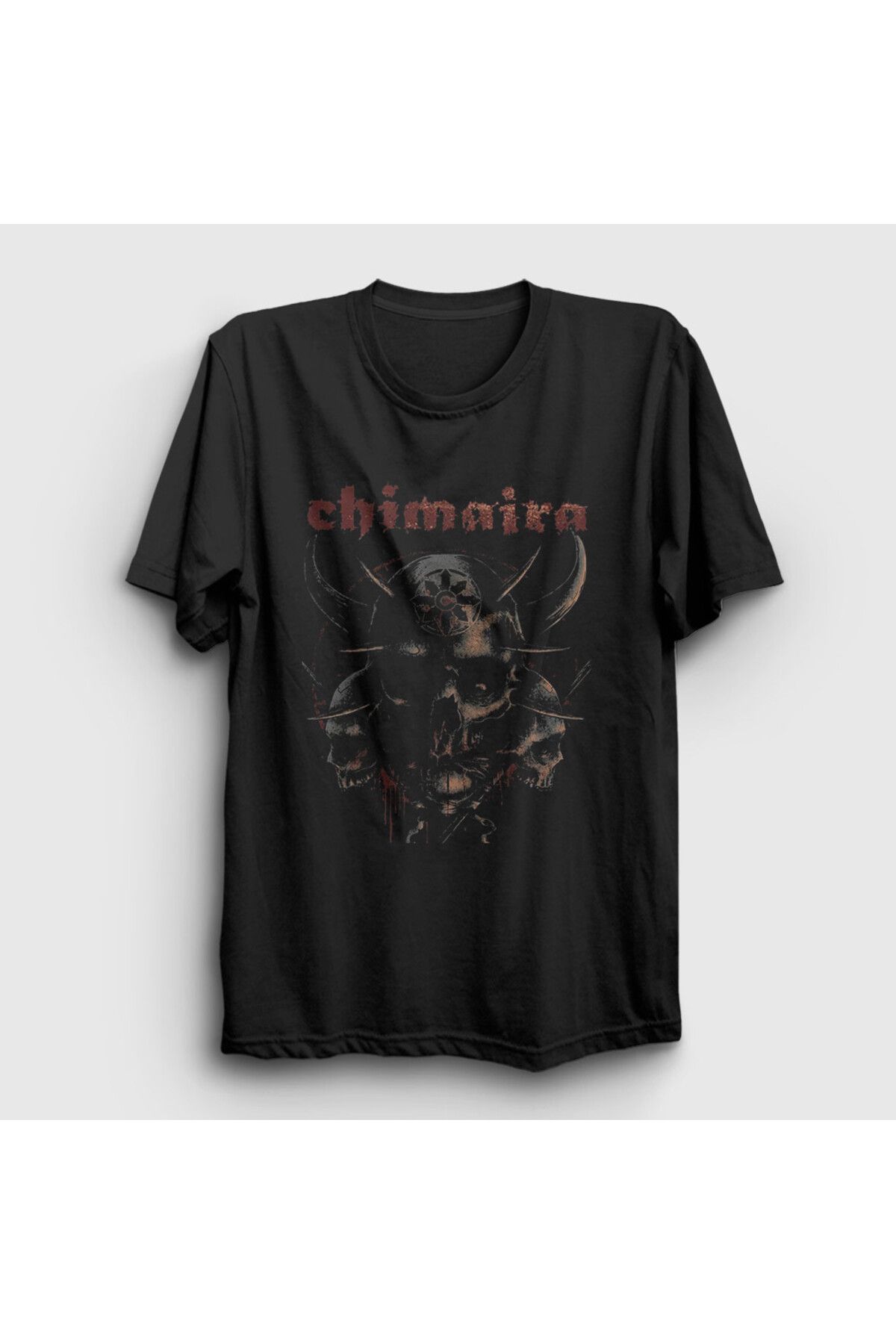 Presmono Unisex Siyah Skulls Chimaria T-Shirt 551461tt