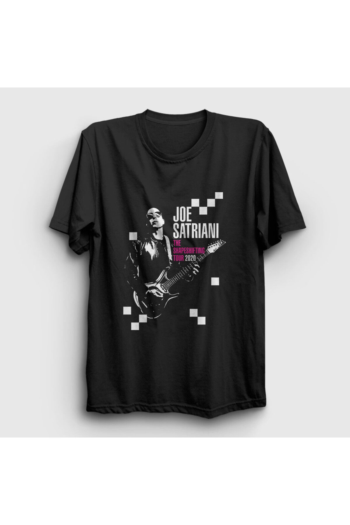 Presmono Unisex Siyah Tour Gitarist Hediye Joe Satriani T-Shirt 551853tt