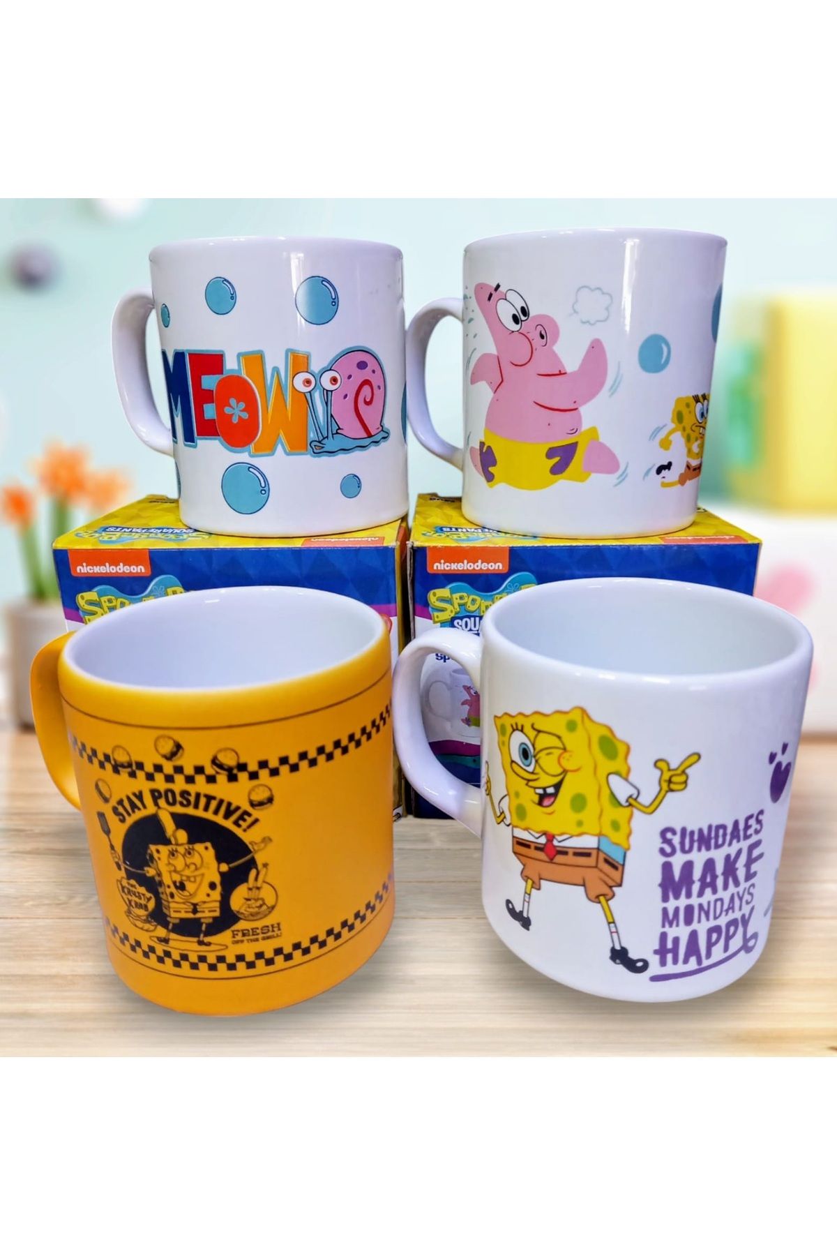 izmir yazici servis Lisanslı Sponge Bob 330 Ml Kupa Mug Latte Fincanı 1 Adet Hediyelik Set Sünger Bob