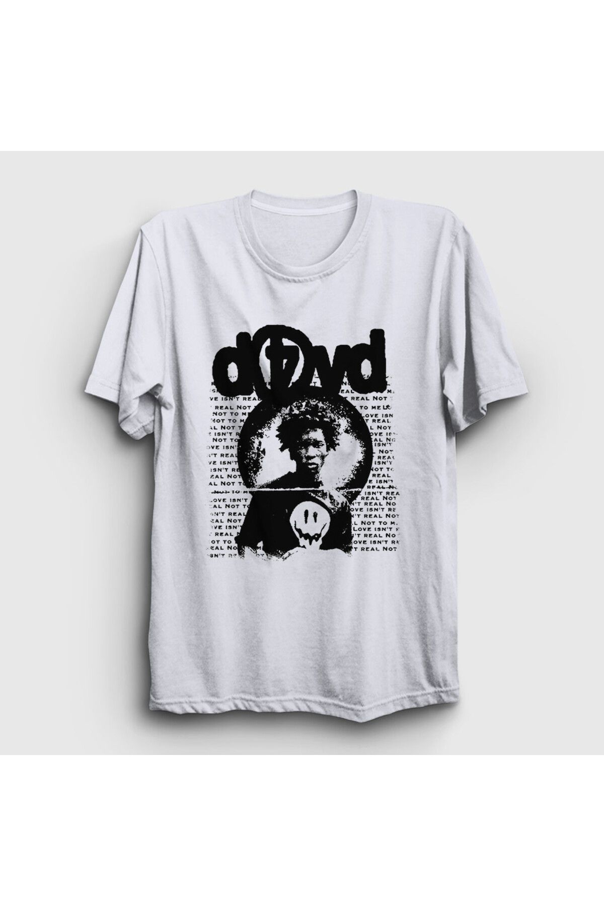 Presmono Unisex Beyaz Love Müzik D4vd T-Shirt 550308tt