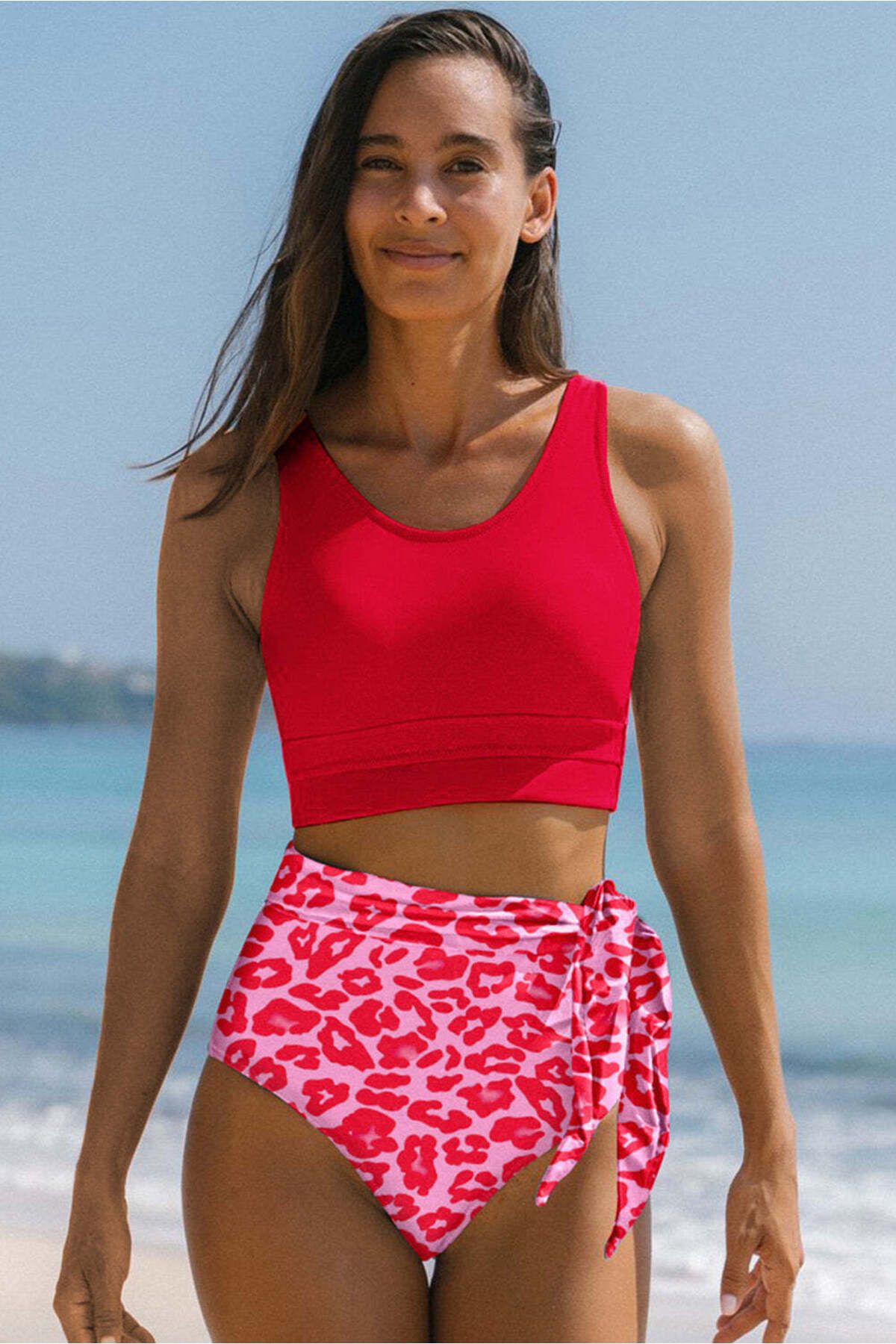 WildFashion-2-piece swimsuit model with bustier and high-waisted panties SW2429-3 9