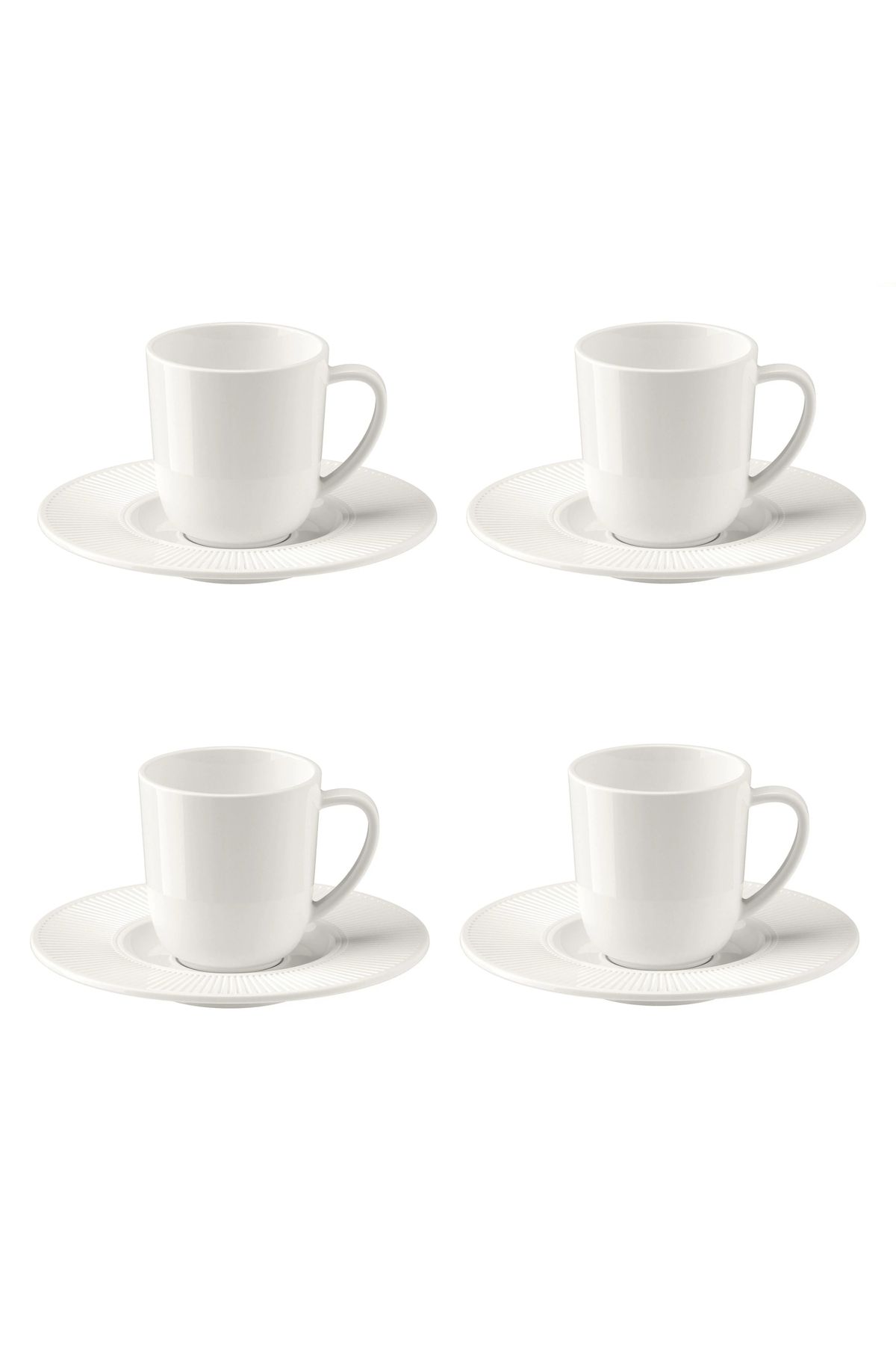 IKEA KALİTELİ 8 Parça Türk Kahvesi Fincan Takımı Seti İkea Beyaz Porselen Tabaklı Fincan Seti Hacim 70 ml