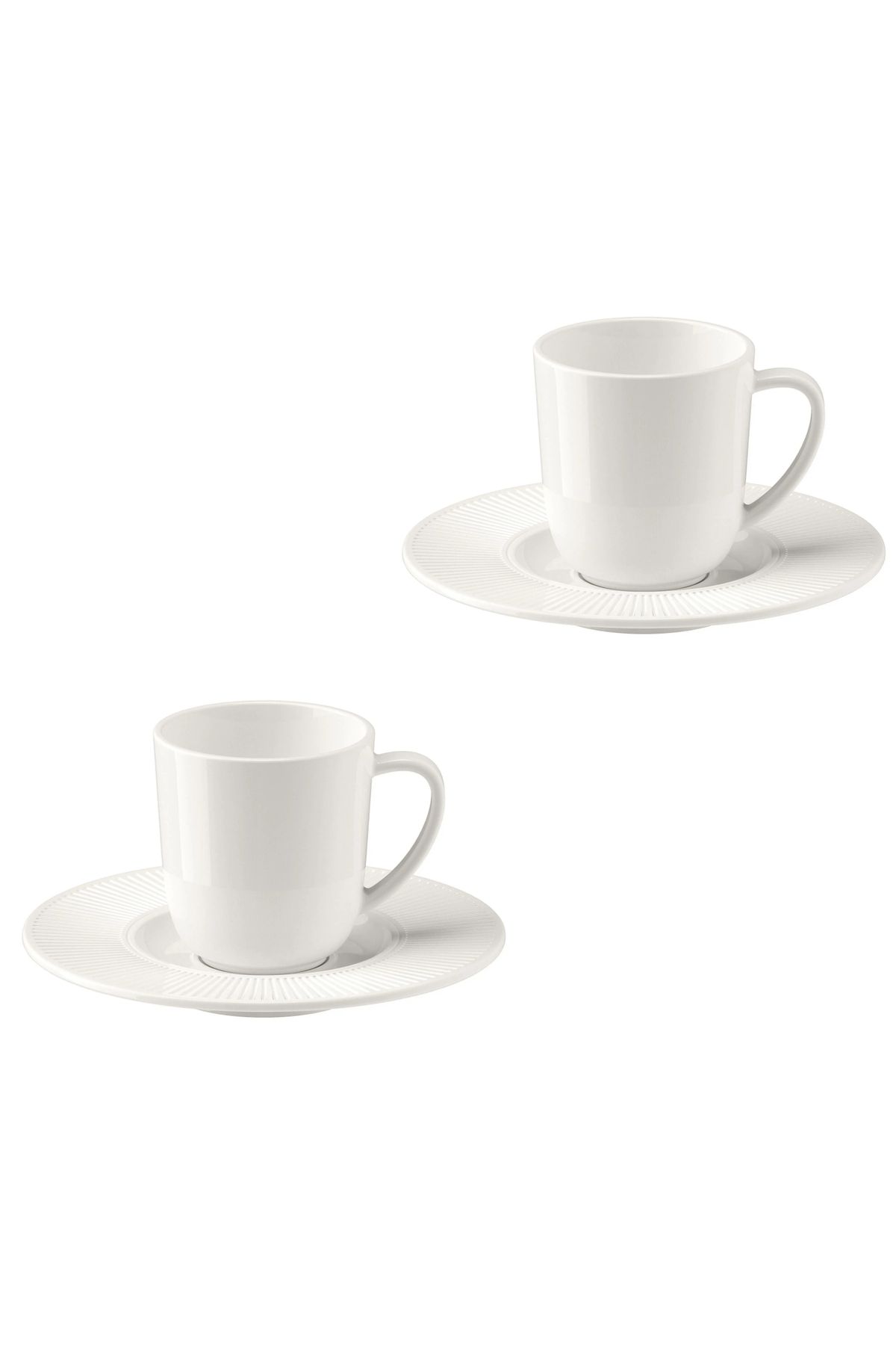 IKEA KALİTELİ 4 Parça Türk Kahvesi Fincan Takımı Seti İkea Beyaz Porselen Tabaklı Fincan Seti Hacim 70 ml