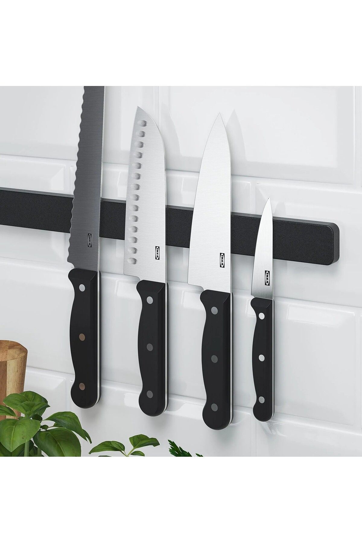 IKEA KALİTELİ Duvara Monte Mıknatıslı Bıçaklık Uzunluk 38 Cm İkea Manyetik Bıçak Askılığı Siyah Renk