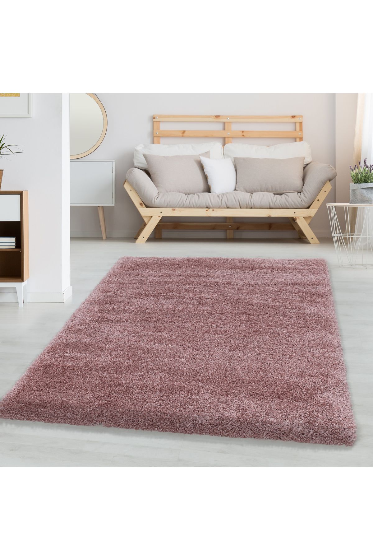 Karpetica Süpersoft yumuşak Shaggy Halı 30 mm Hav yüksekliği düz Rose Dokuma Halı
